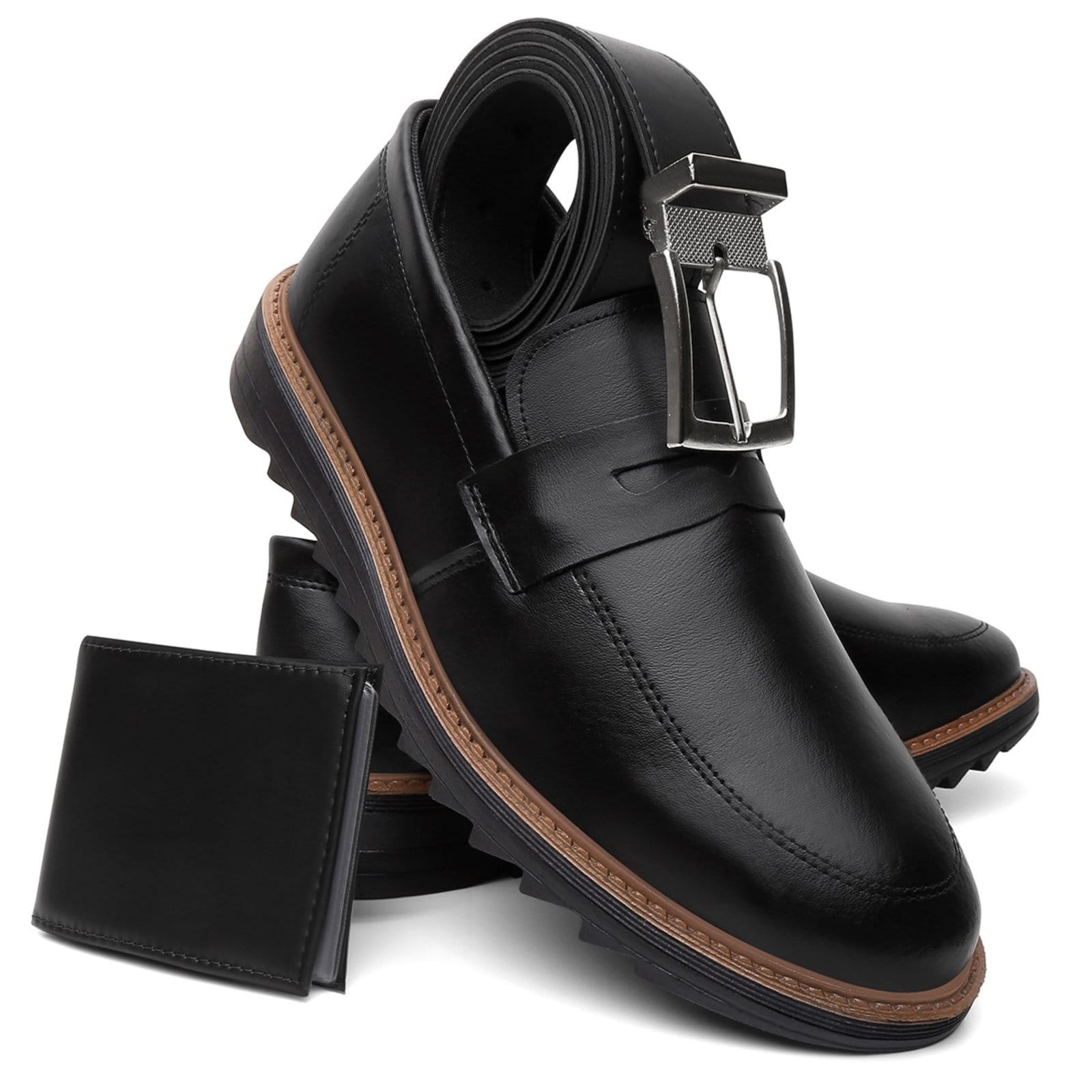 Sapato Masculino Casual A. Andrade Mocassim Esporte Fino Derby Tendência Carteira e Cinto