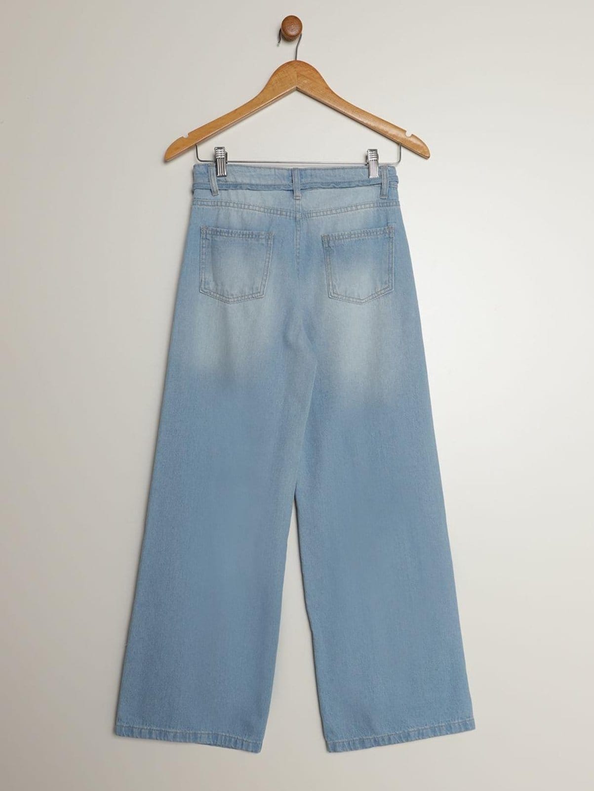 Vista 2 Infantil - Calça Jeans Wide Leg Juvenil Para Menina Vels azul