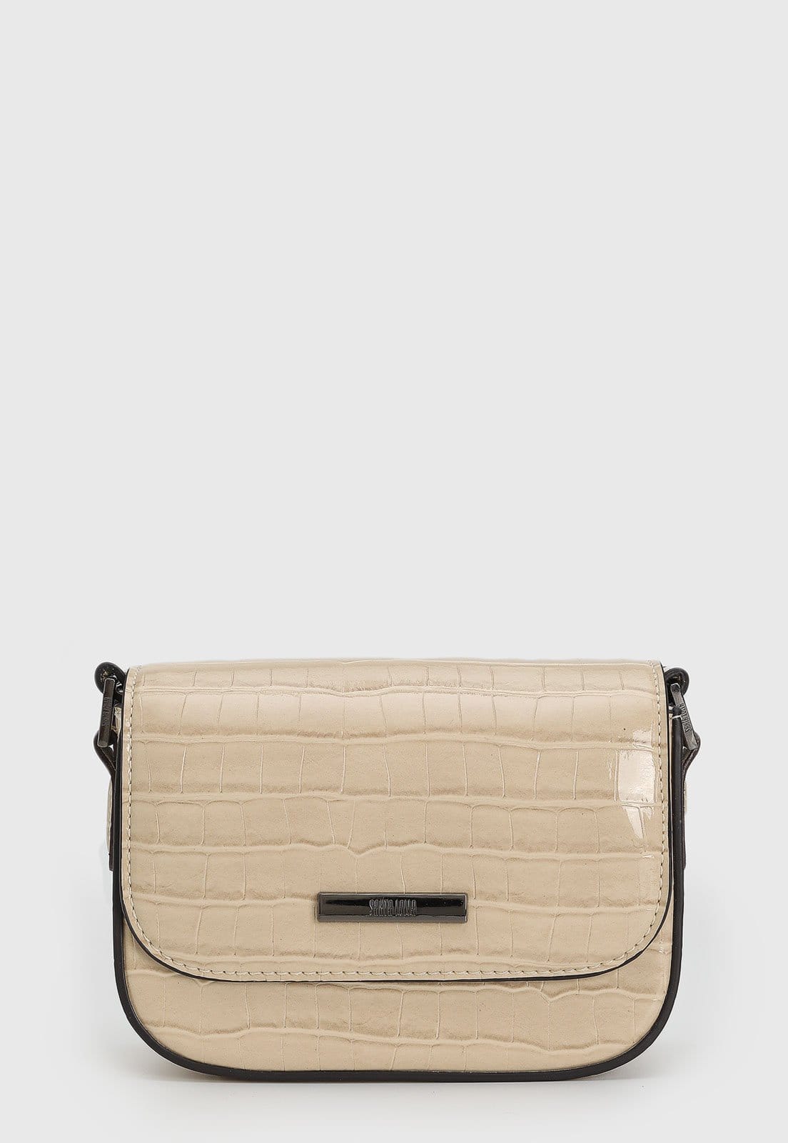 Vista principal Bolsa Feminina Santa Lolla Croco Alça Ajustável Santa Lolla bege