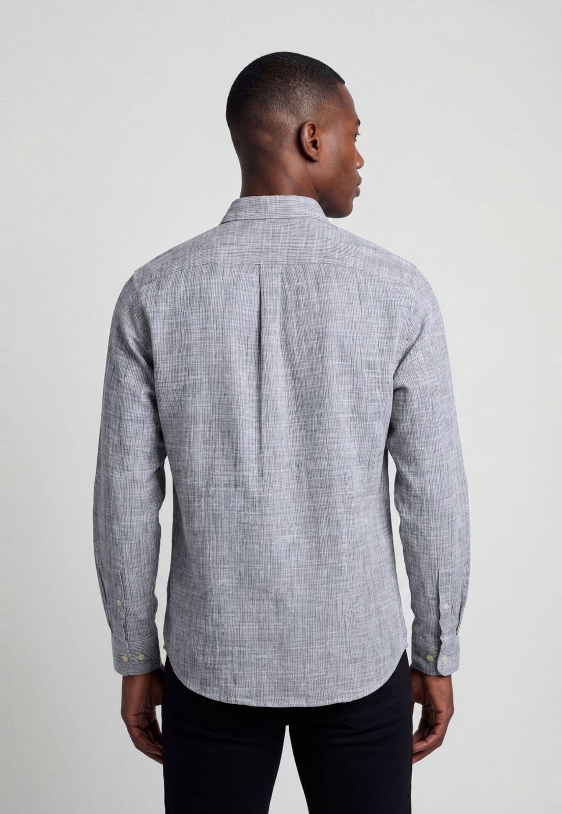 Vista 2 Camisa Masculina Aramis Listrada Aramis cinza