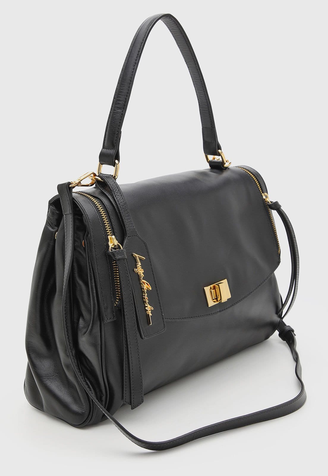 Vista 2 Bolsa Feminina Luiza Barcelos Grande Preta Luiza Barcelos preto