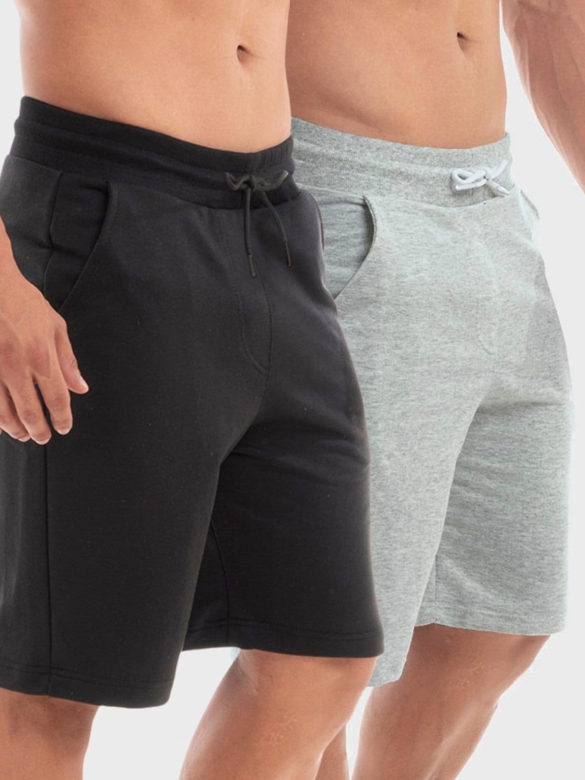 Kit 2 Bermudas Masculinas Moletinho Shorts Moletom Benellys Cinza Claro