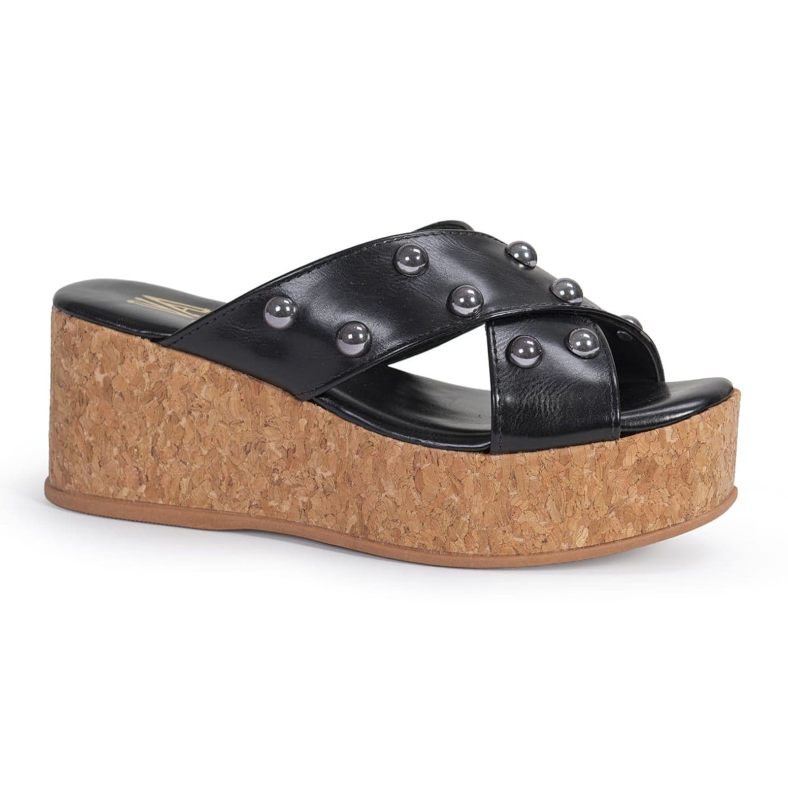 Tamanco Feminino Plataforma Anabela Rolha com Apliques Moderno Confortável Via Angel 10304