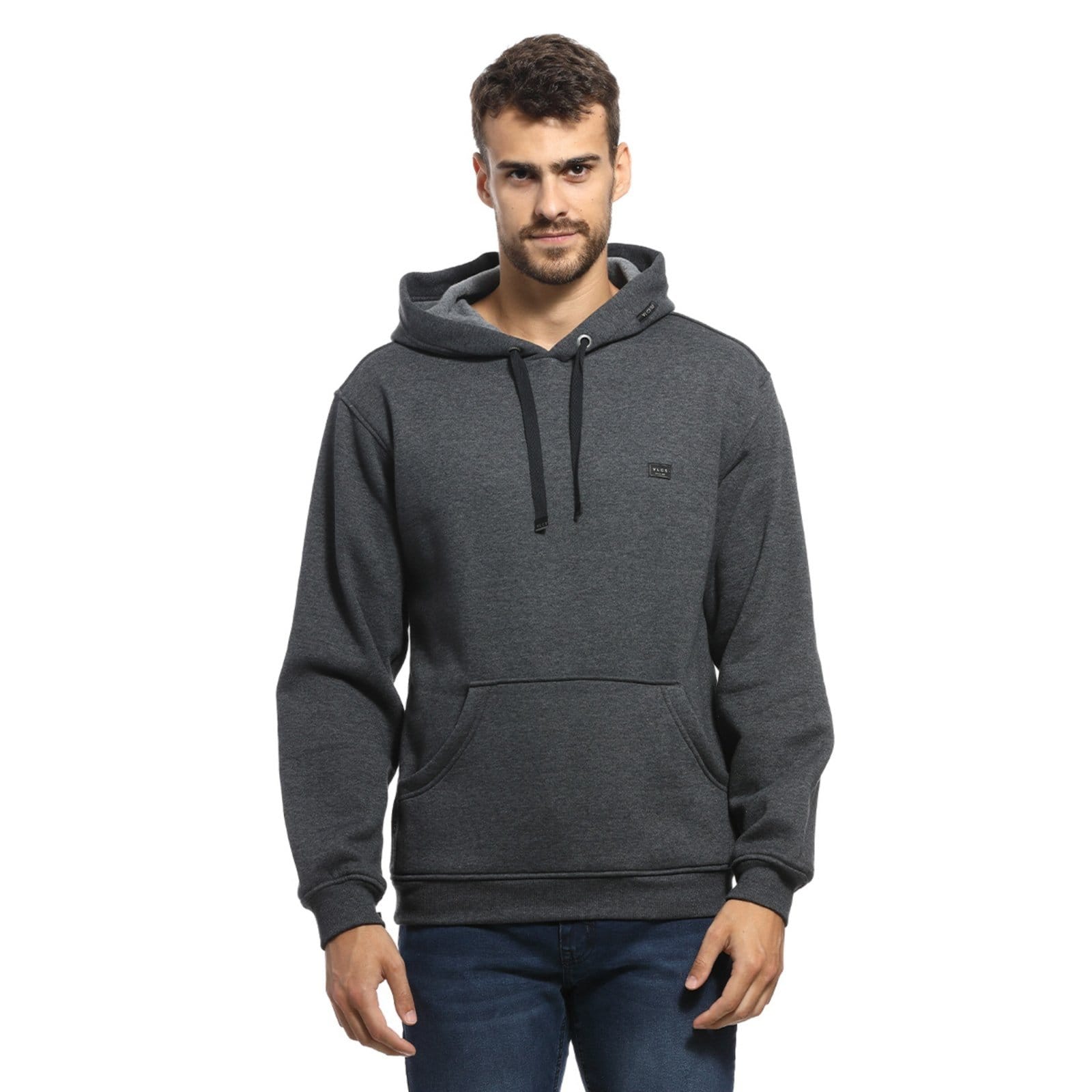 Vista 2 Blusa Moletom Capuz Fechado Masculino VLCS VLCS VIOLAÇÕES cinza