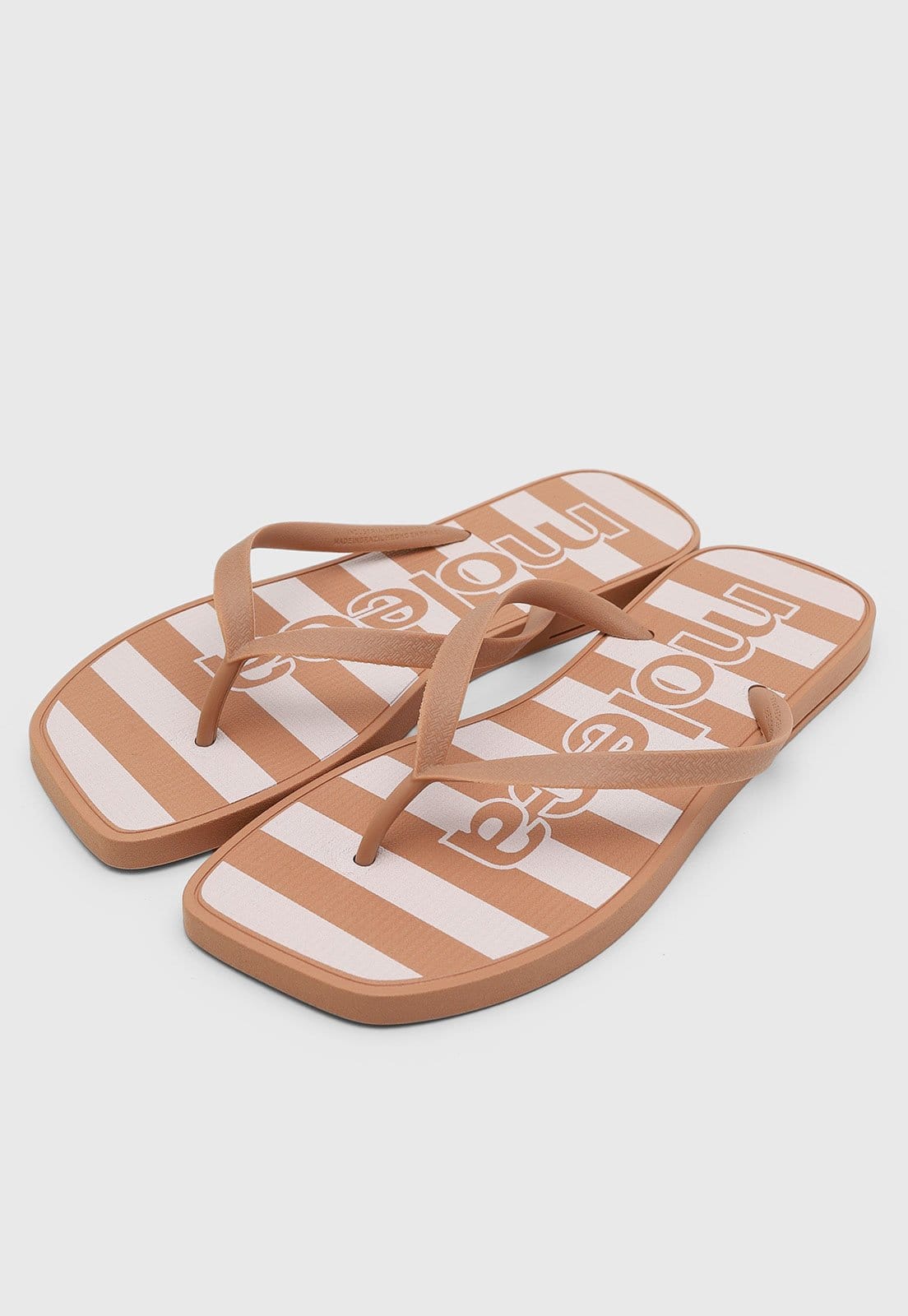 Vista 2 Chinelo Feminino Moleca Dedo Listrado MOLECA nude