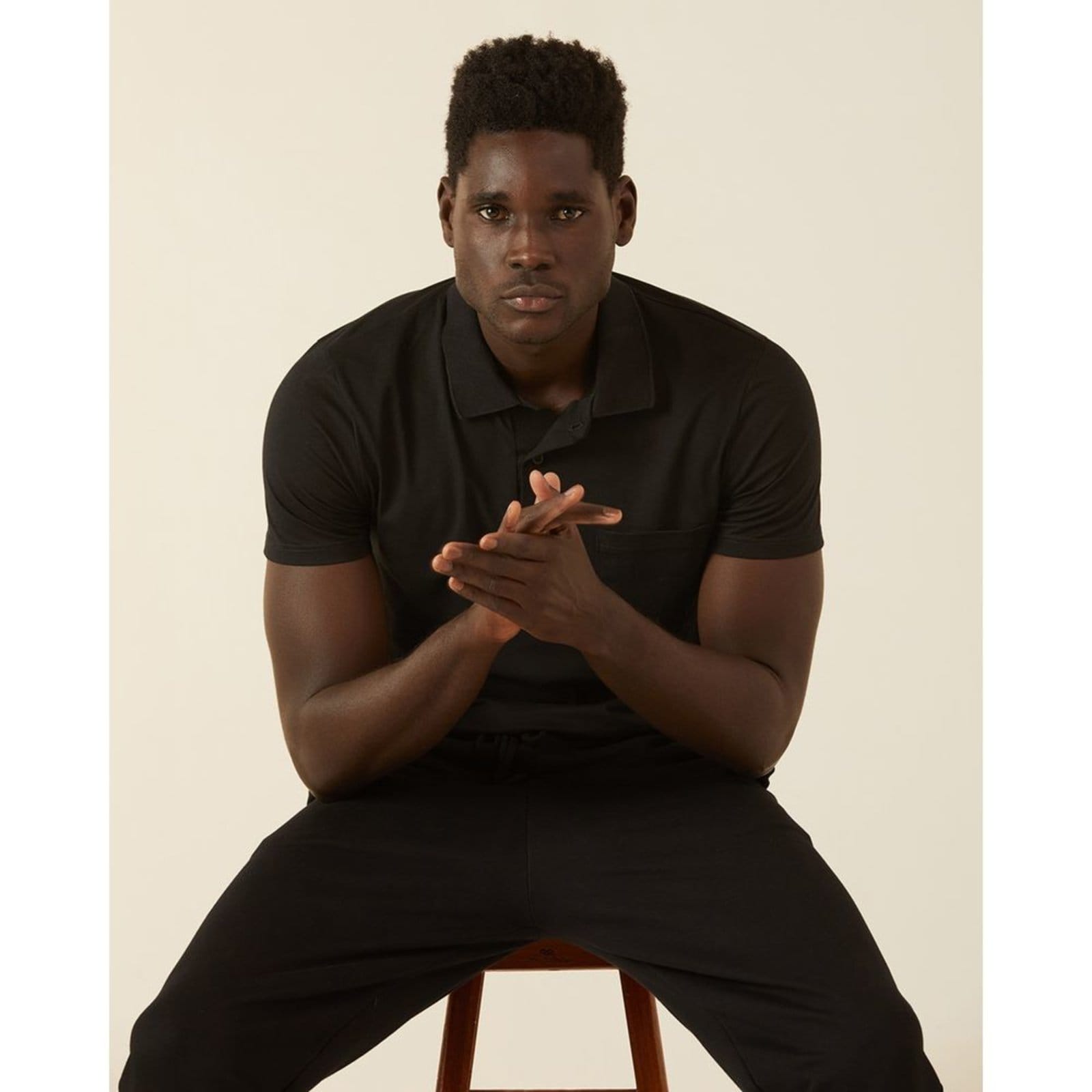 Vista principal Camisa Polo Básica Masculina Gola Esporte Em Meia Malha Malwee preto