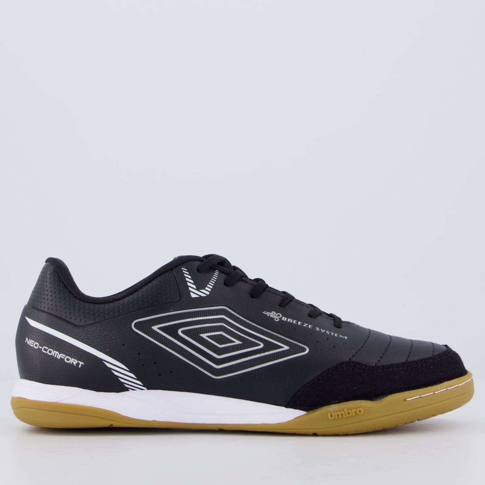 Vista principal Chuteira Umbro Neo-Comfort Futsal Preta e Prata Umbro preto
