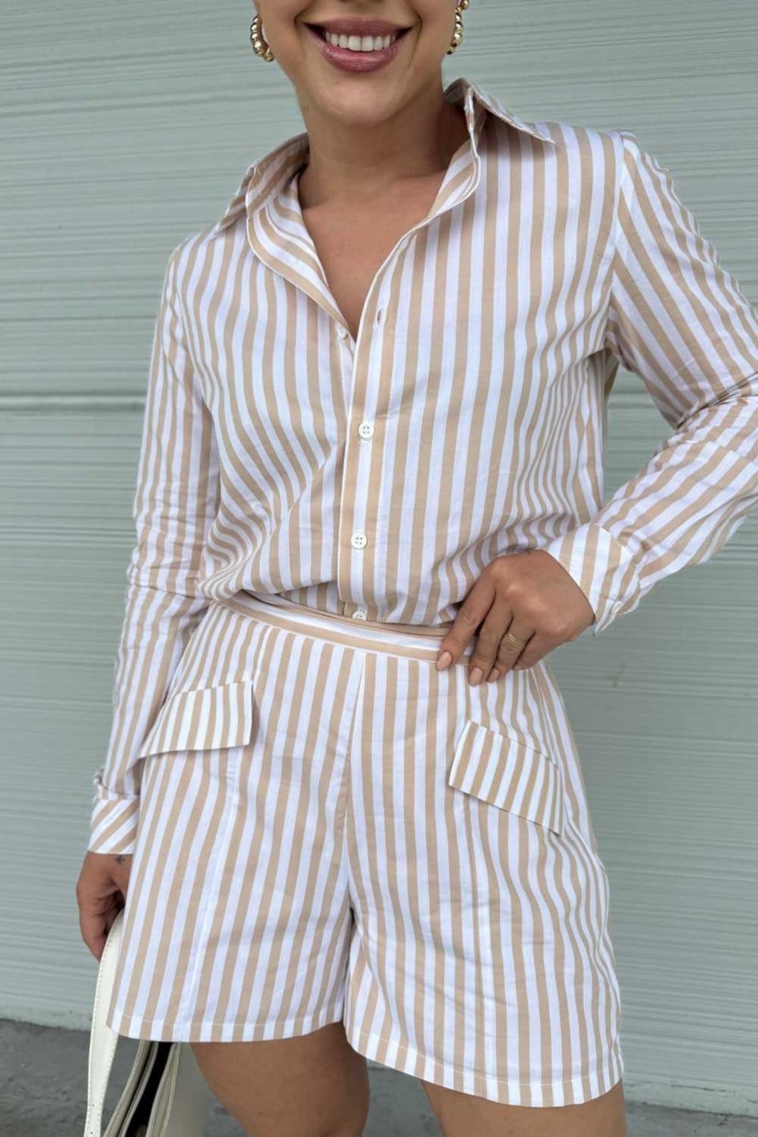 Vista 2 Camisa Vanibele Listrada Nude Vanibele listra/nude nude