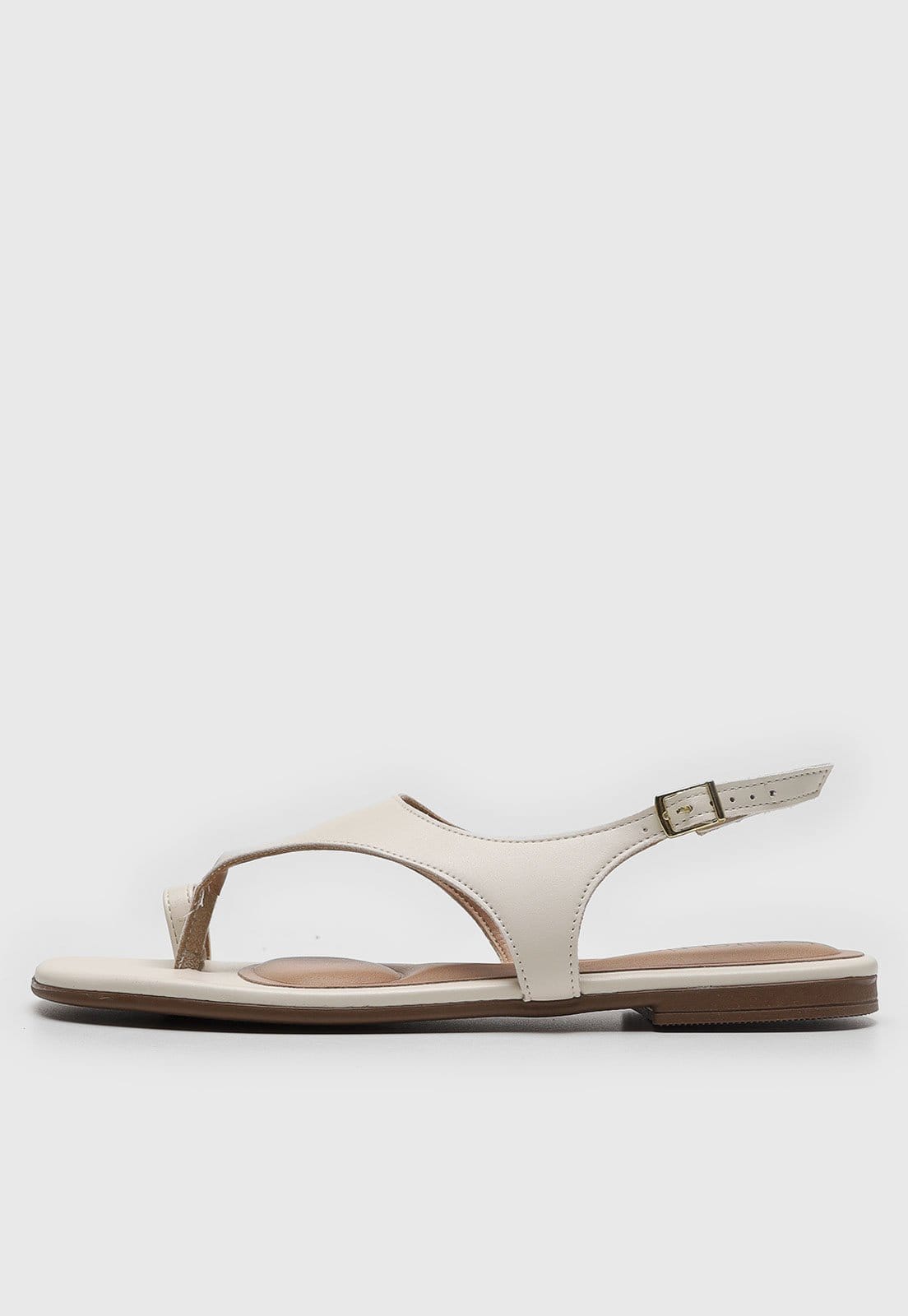 Vista principal Rasteira Fechada Feminina Beira Rio Ponta Quadrada Off-White BEIRA RIO off-white white