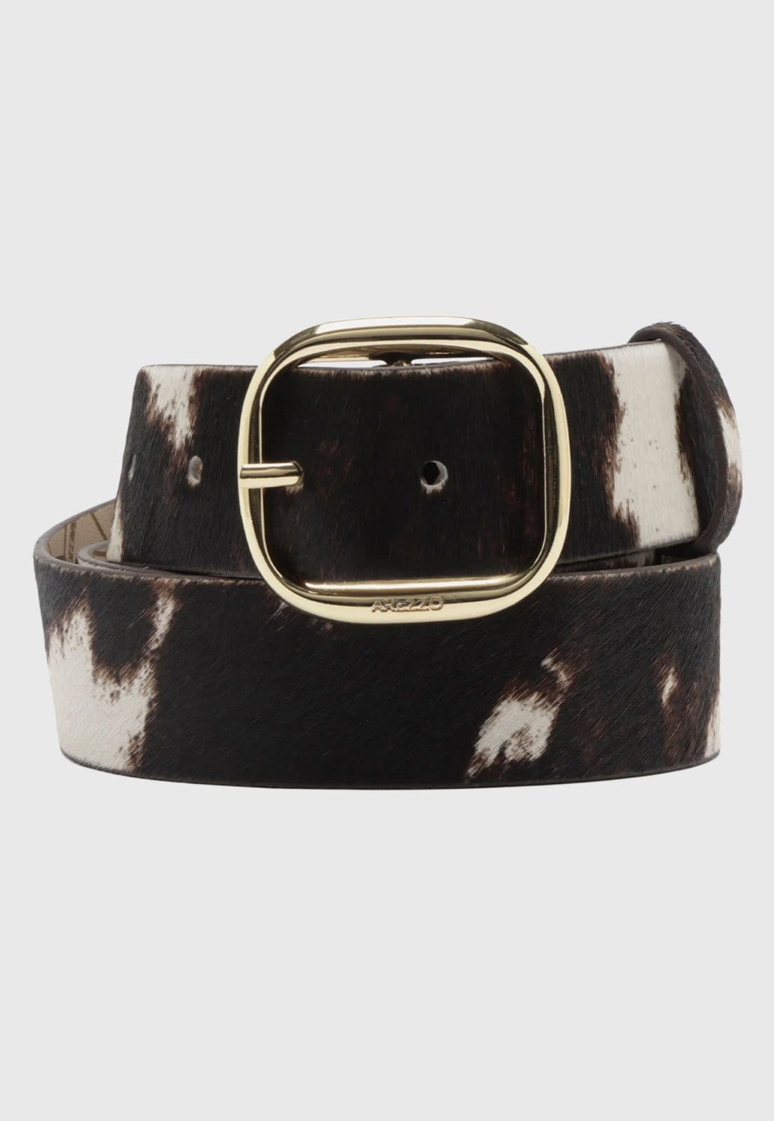 Vista principal Cinto Feminino Arezzo Pelo Animal Print Arezzo marrom