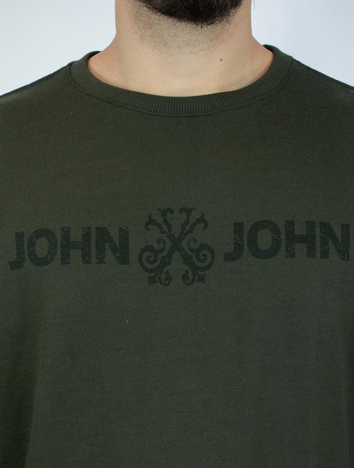 Vista 2 Moletom John John Masculino New Basic Logo Rusty Verde Escuro John John verde militar