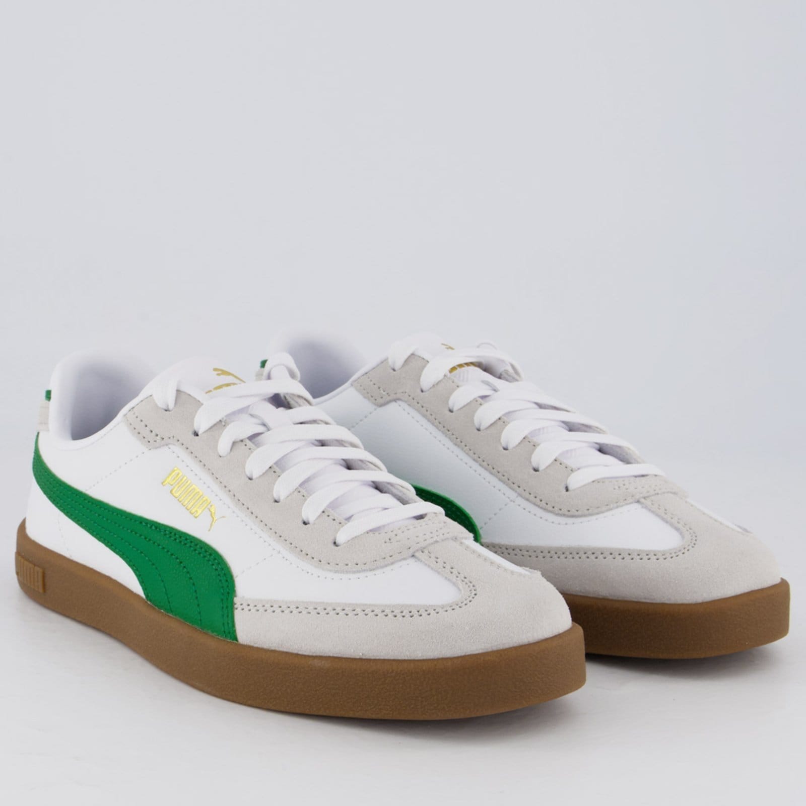 Vista 2 Tênis Puma Club II Era Branco e Verde Puma branco verde
