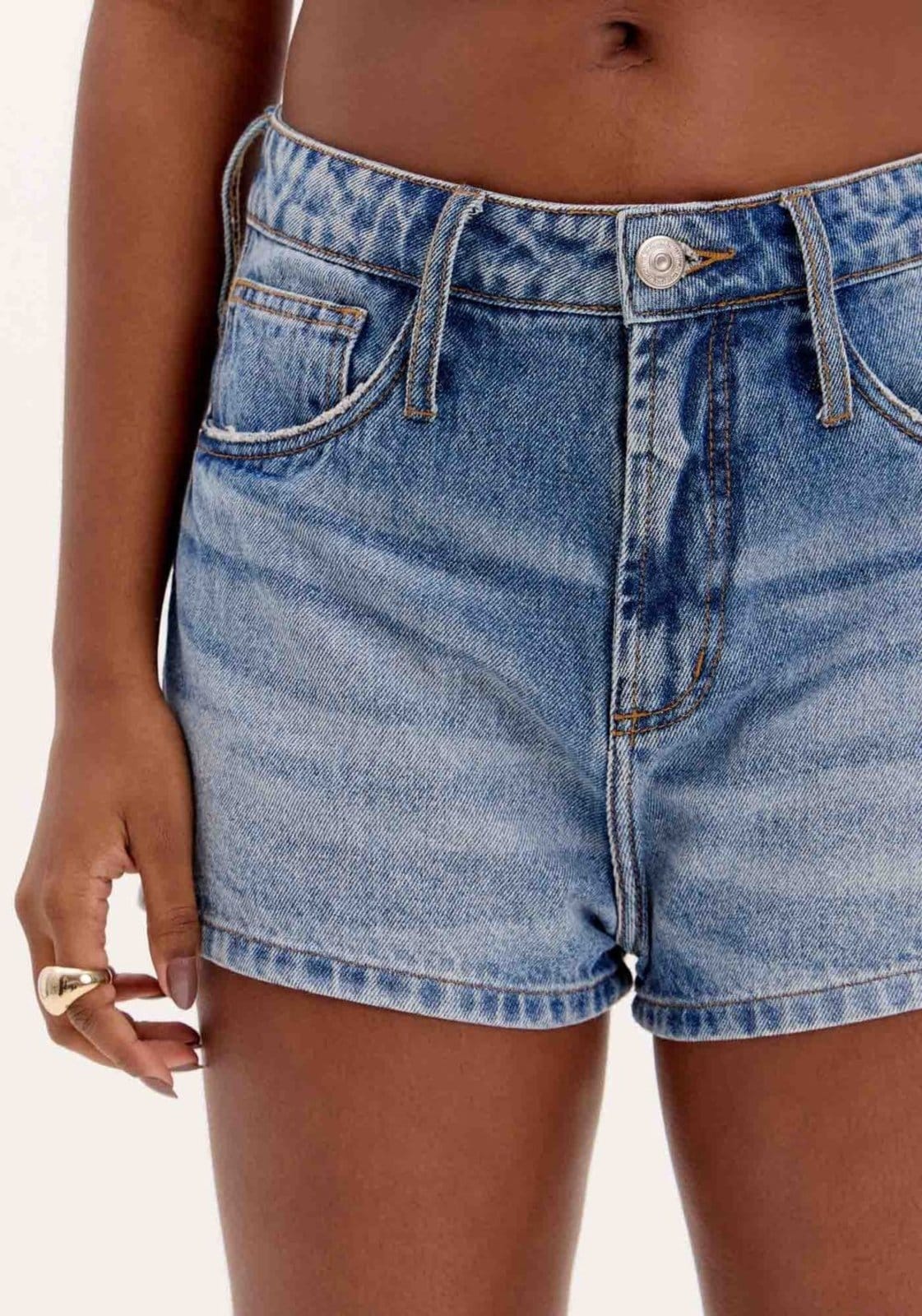 Vista 2 Short Jeans Grandfather Cinto My Favorite Things azul