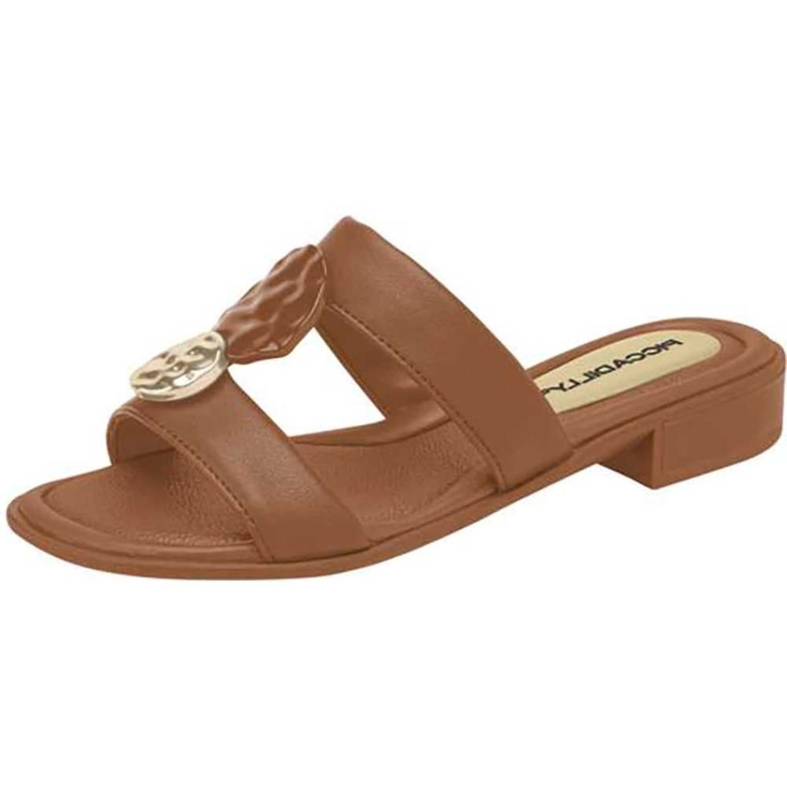 Vista 2 Tamanco Feminino Piccadilly Pedraria Salto Baixo Piccadilly marrom