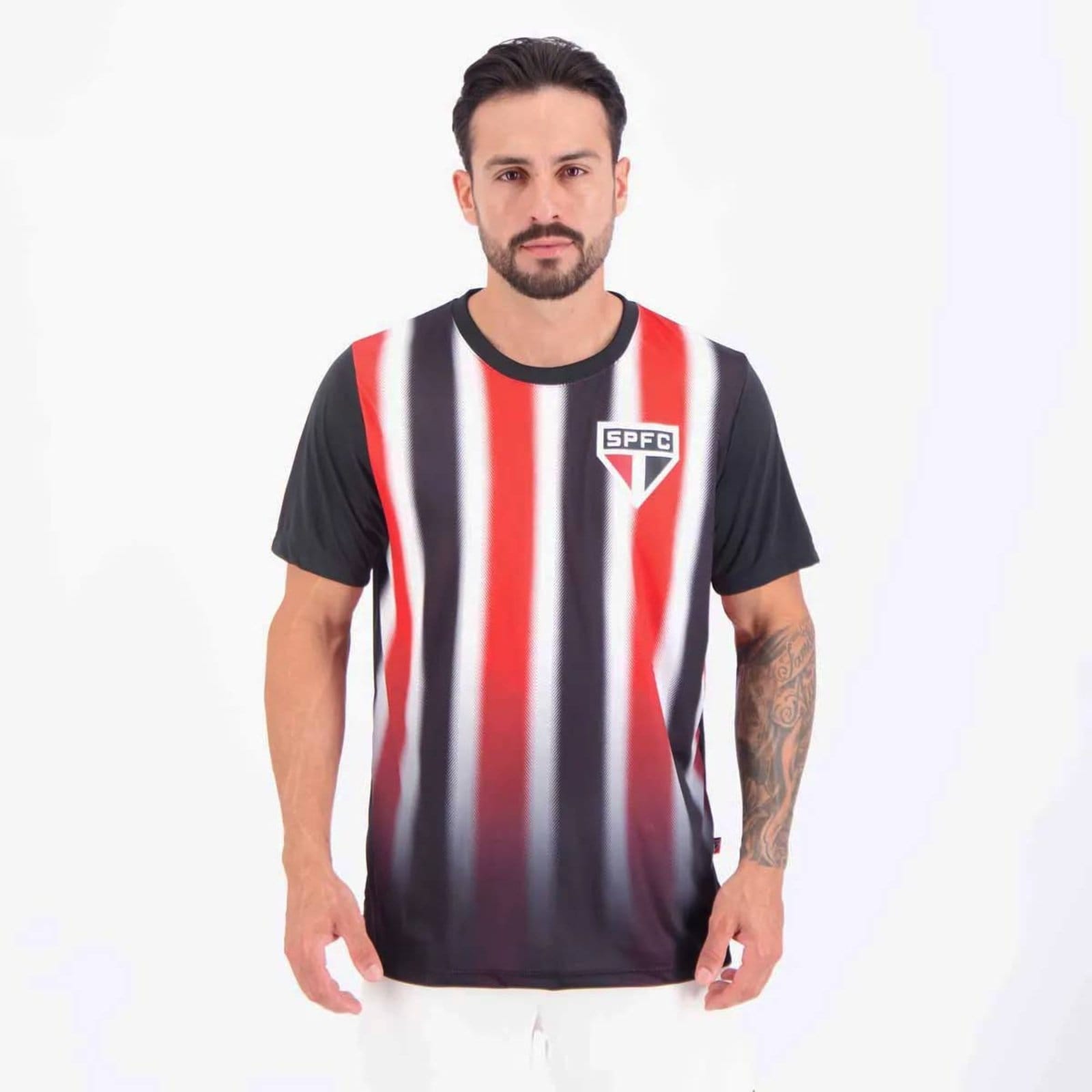 Vista 2 Camisa São Paulo Dry Tricolor Preta 7 Lucas Surf Center preto