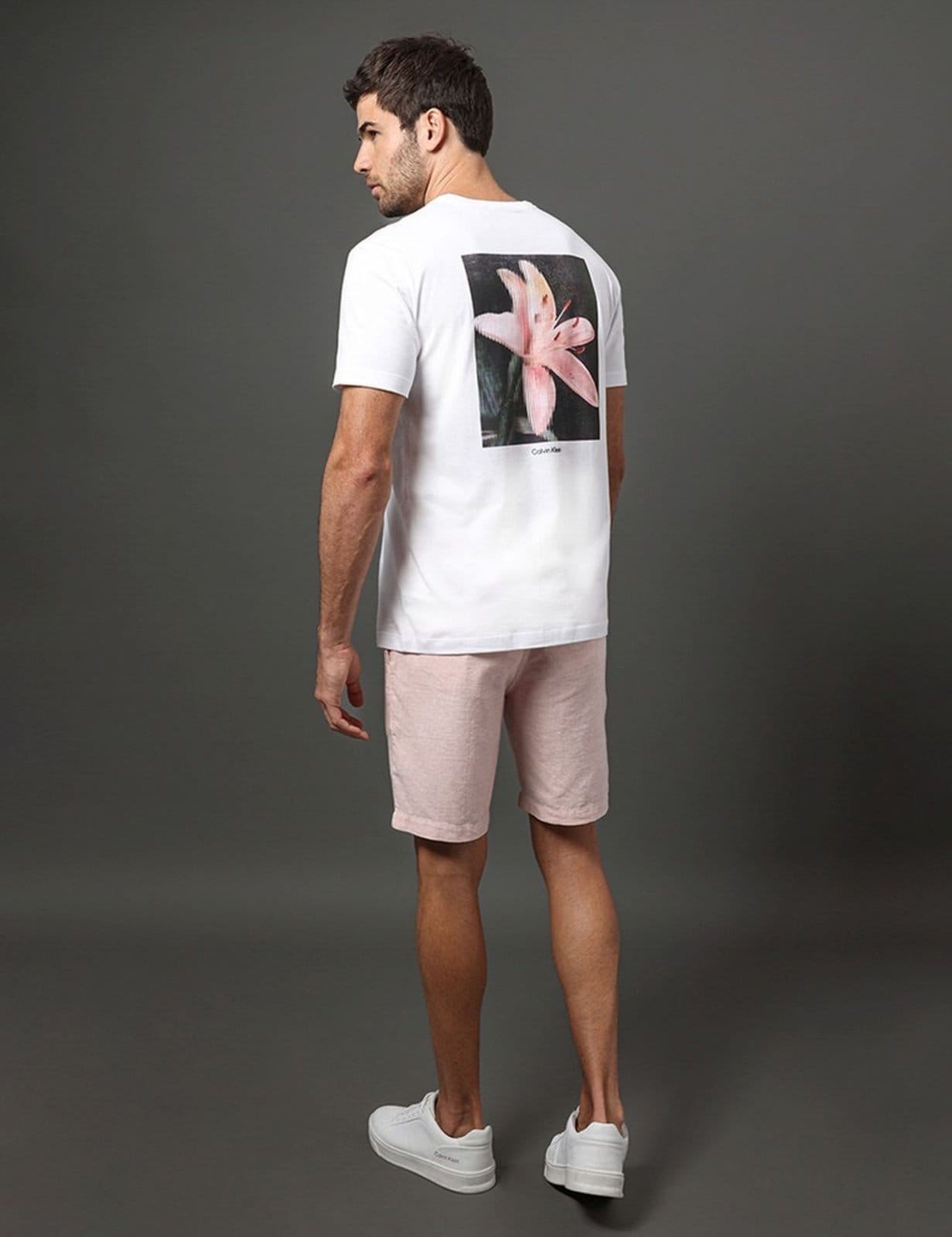 Vista 2 Short Masculino Elástico Cotton Calvin Klein Claro Calvin Klein Jeans rosa