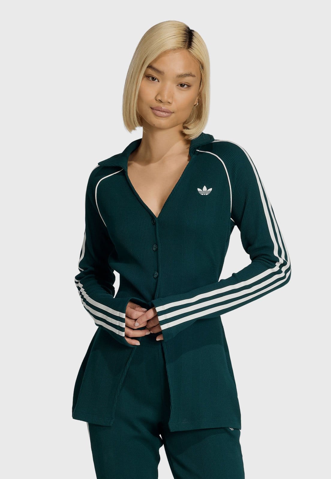 Vista principal Blazer Feminina adidas Originals Button Down adidas Originals verde