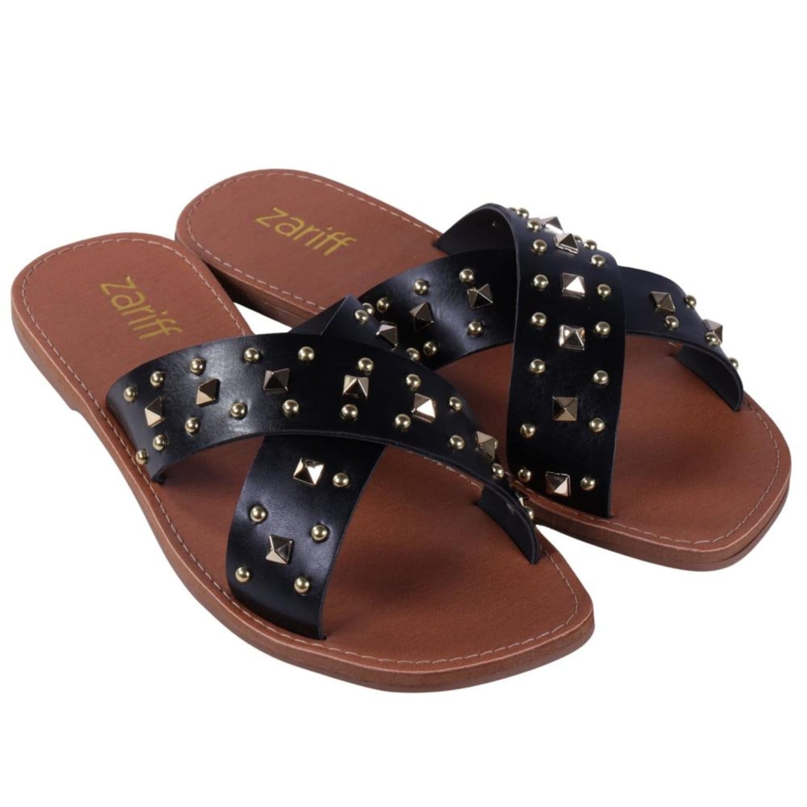 Vista 2 Sandália Rasteira Feminina Zariff L252045 Preto Zariff incolor