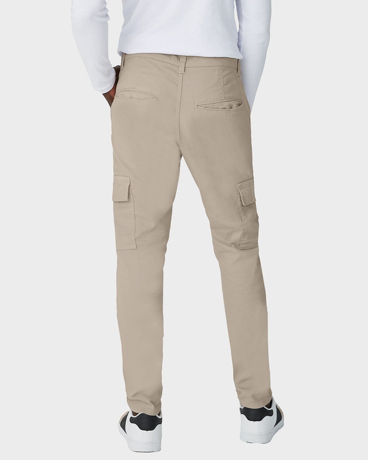 Vista 2 Calça Masculina Chino Cargo Em Sarja Com Elastano Malwee cinza