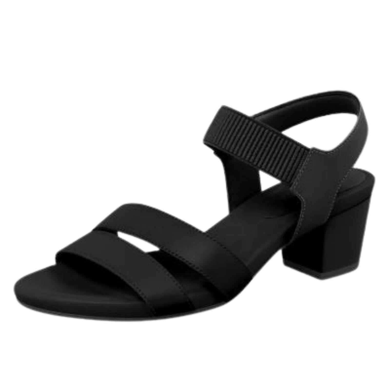 Vista 2 Sandália Feminina Salto Bloco Couro Usaflex Y8209 Usaflex preto