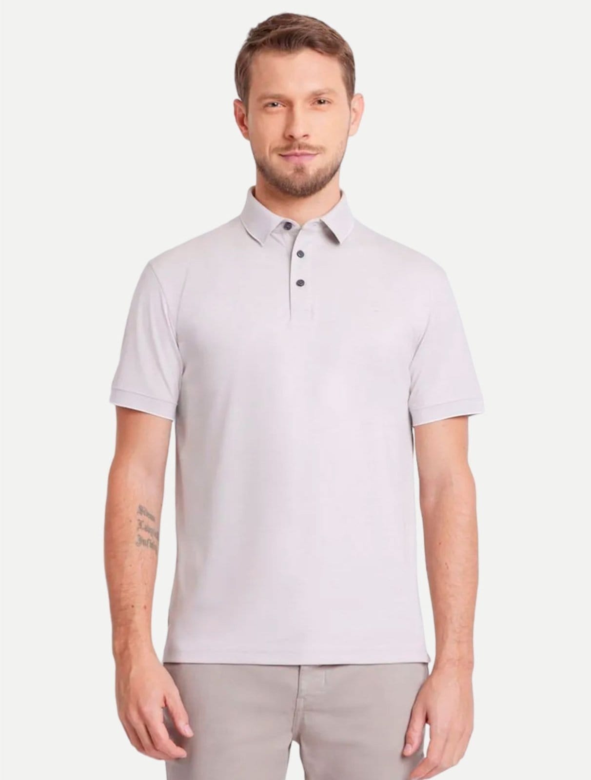 Vista principal Polo Aramis Pima Tech PO110014 Areia Aramis bege