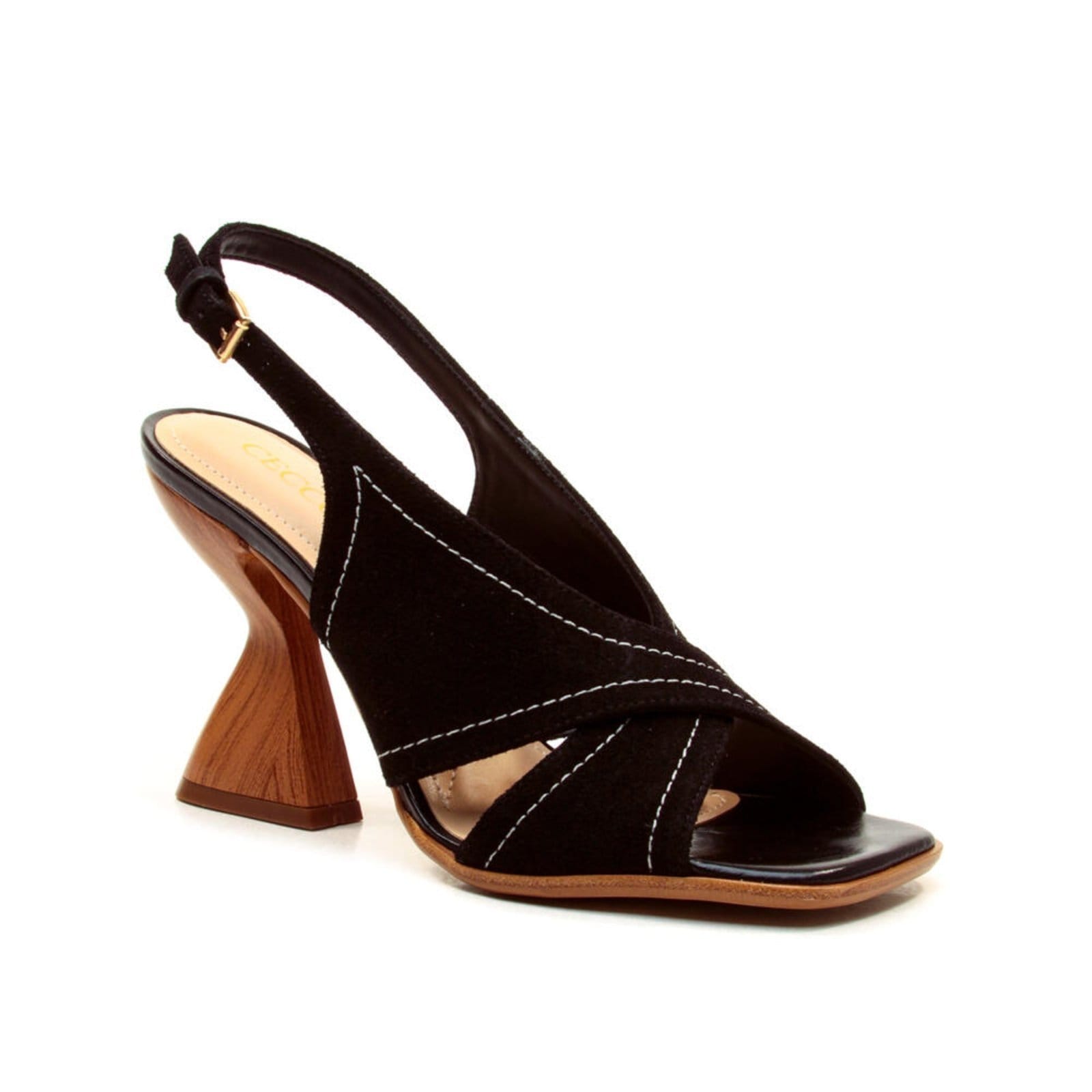 Vista 2 Sandália Couro Salto Alto Cecconello 2718005-5 Cecconello preto