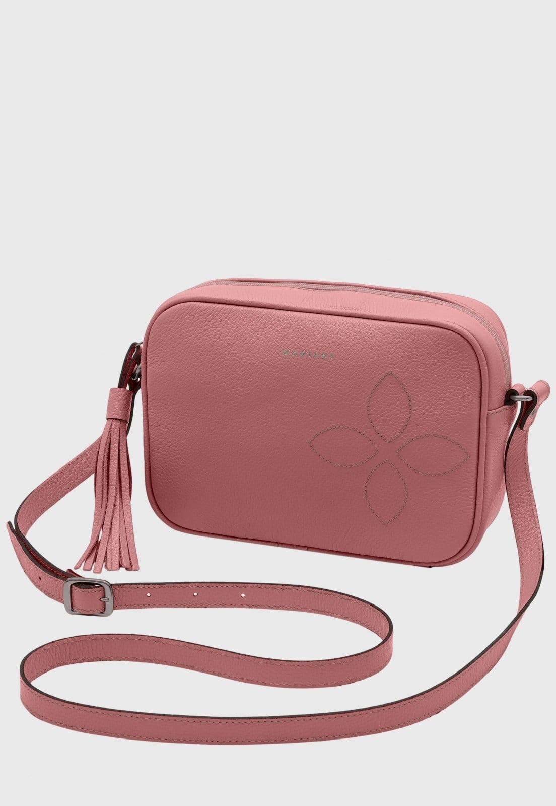 Vista principal Bolsa Transversal Couro Mariart Calêndula Blush Mariart rosa