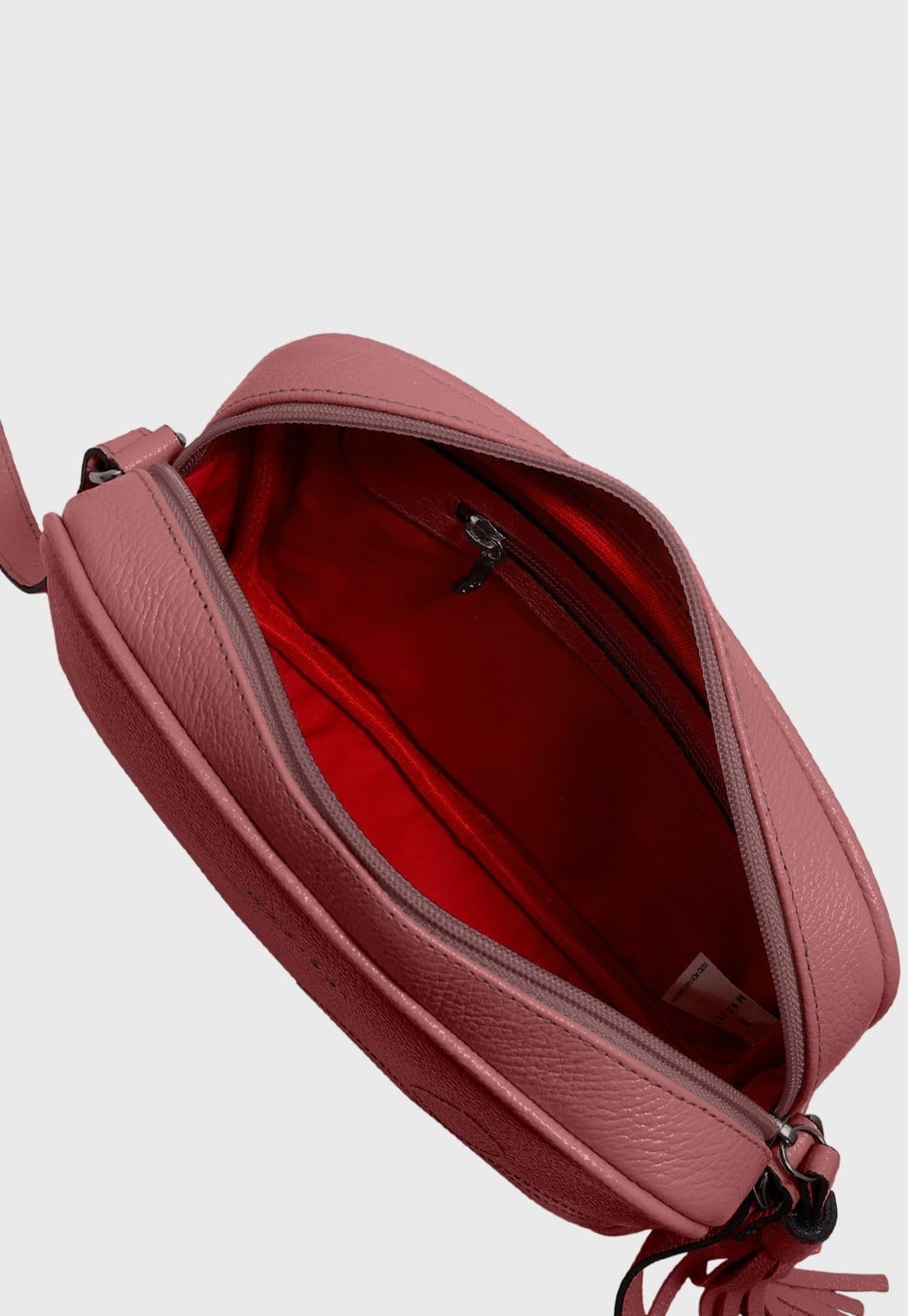 Vista 2 Bolsa Transversal Couro Mariart Calêndula Blush Mariart rosa