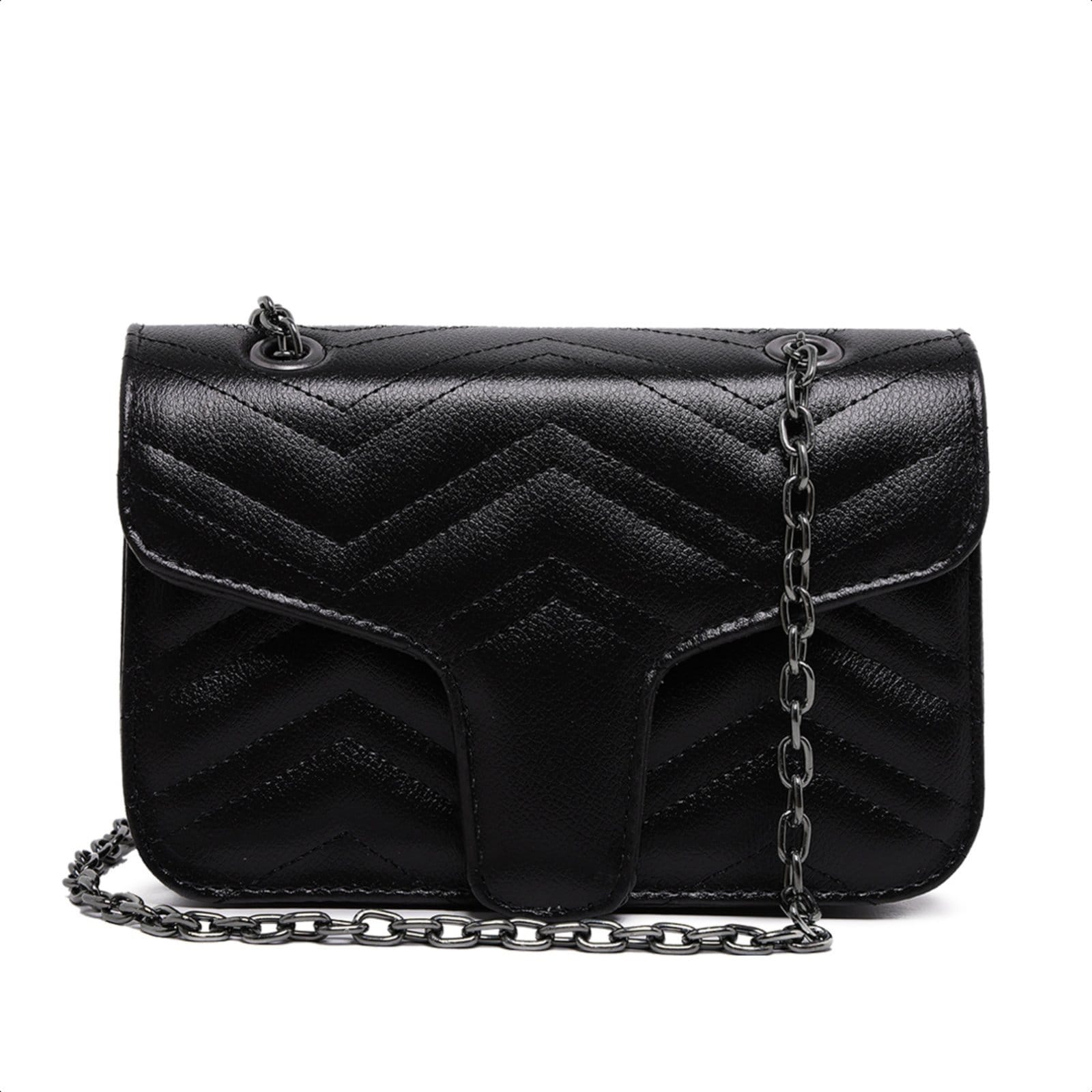 Vista principal Bolsa Clutch De Ombro De Mão Pequena Preta Alça Corrente Carmelo Shoes Festa Casamento Balada Festival CARMELO SHOES preto