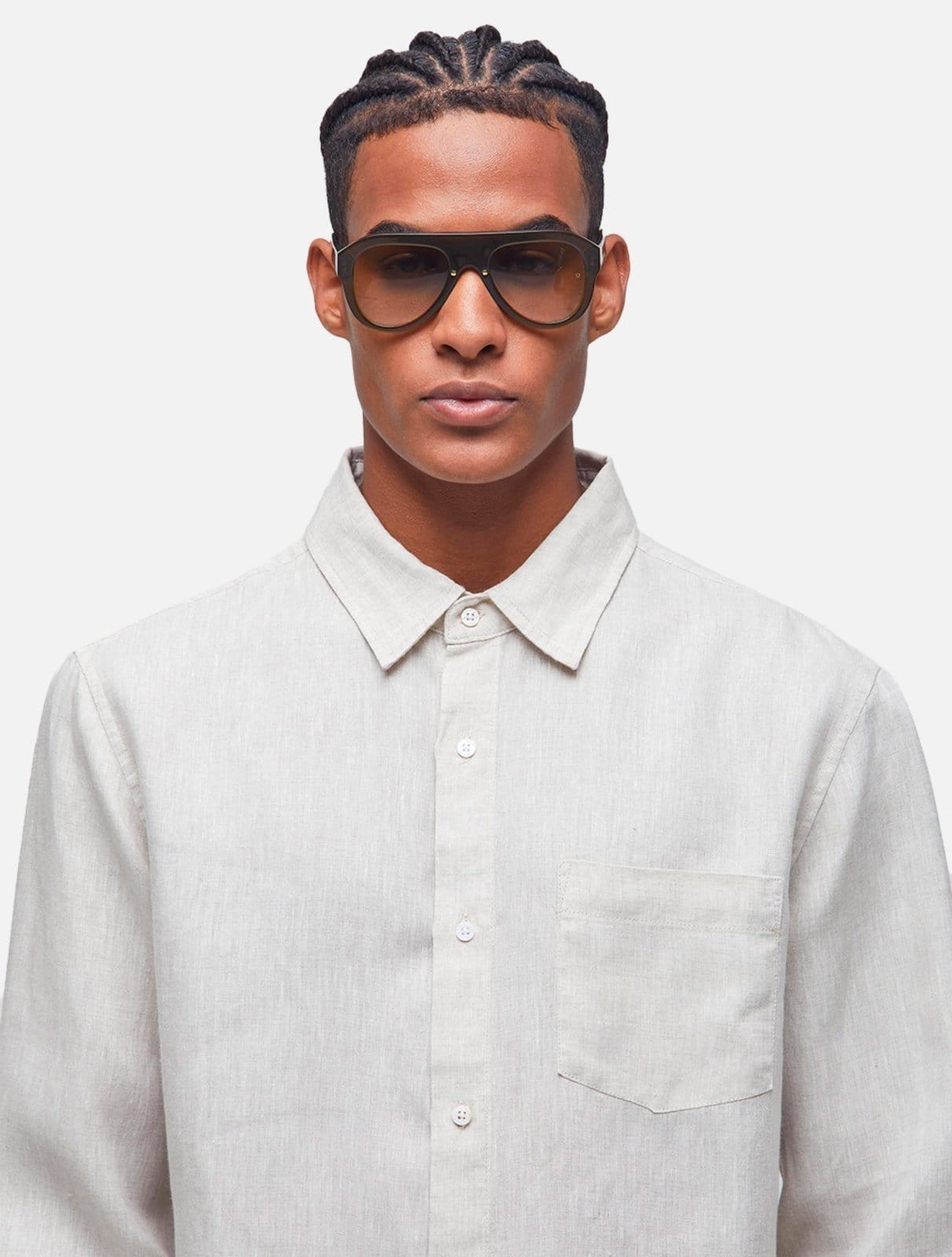 Vista 2 Camisa Osklen Classic Linen Casual Creme Osklen bege