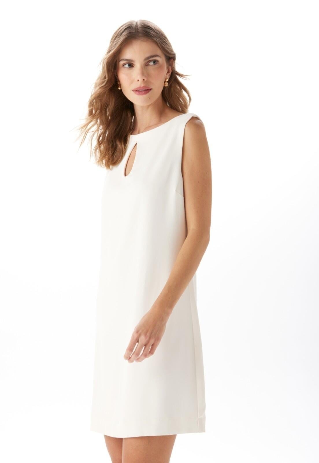 Vista 2 Vestido Curto Sem Mangas Traymon - Off White - XGG Traymon off-white white