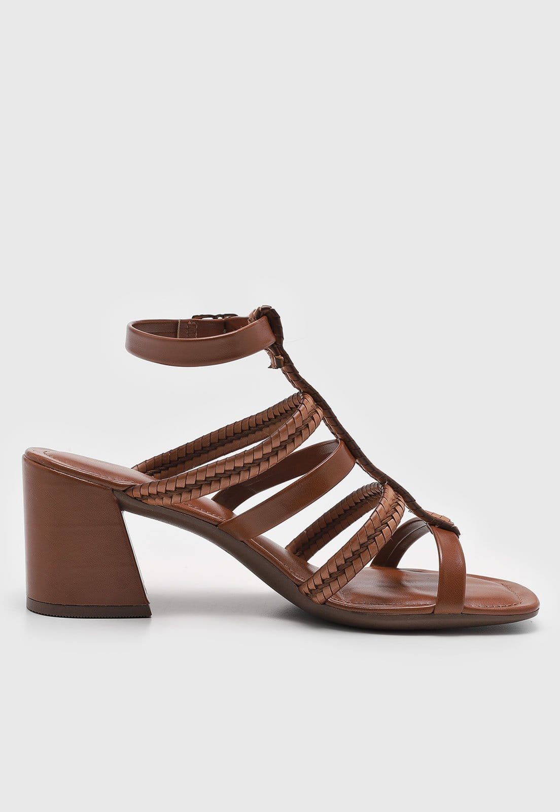 Vista 2 Sandália Via Mia Tira trançada Via Mia caramelo