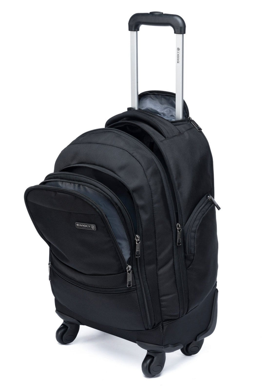 Vista 2 Mochila Executiva Rodinha Swicky Para Notebook Trabalho SWICKY preto