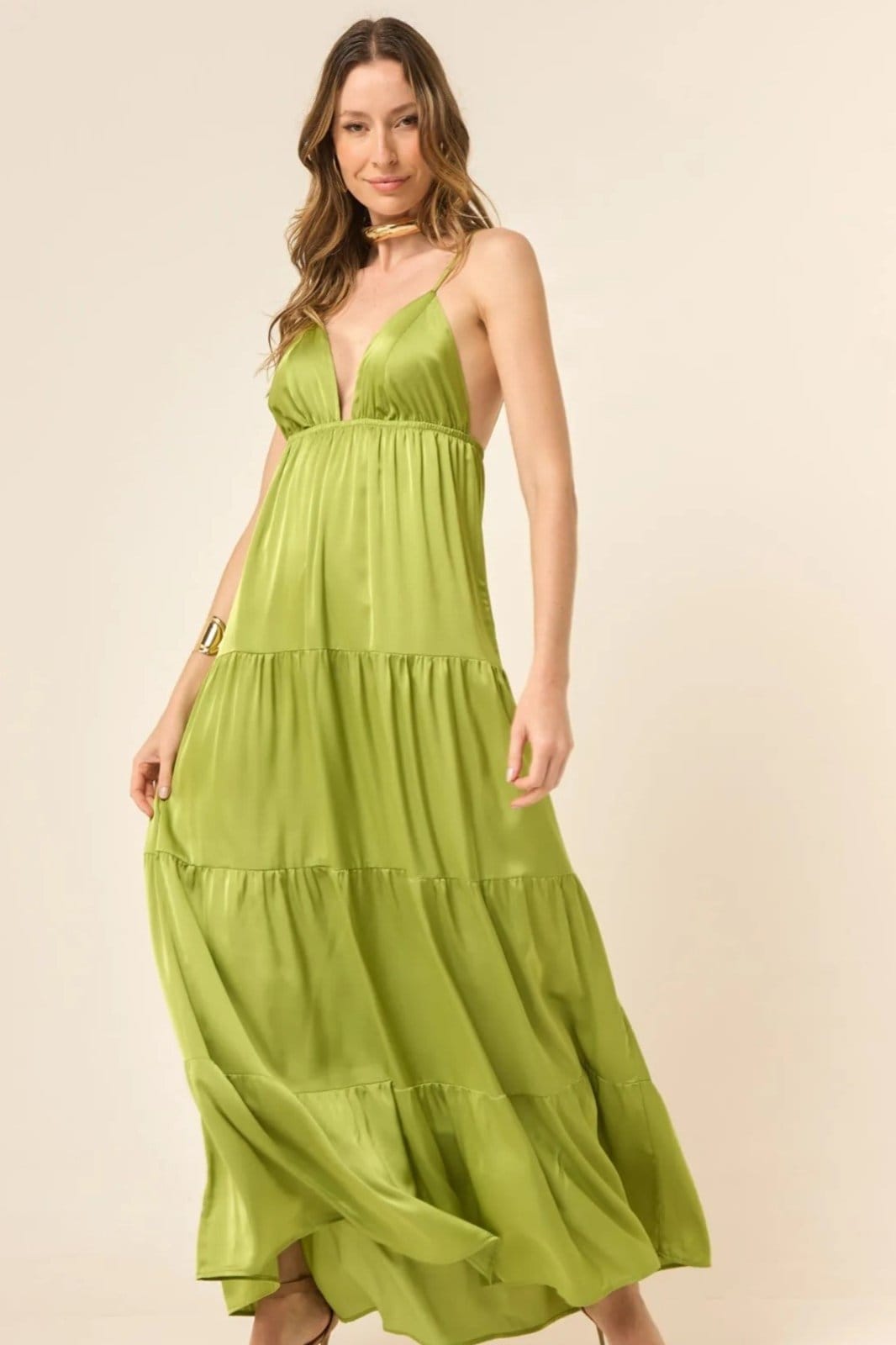 Vestido Em Cetim Noronha Festa Lima