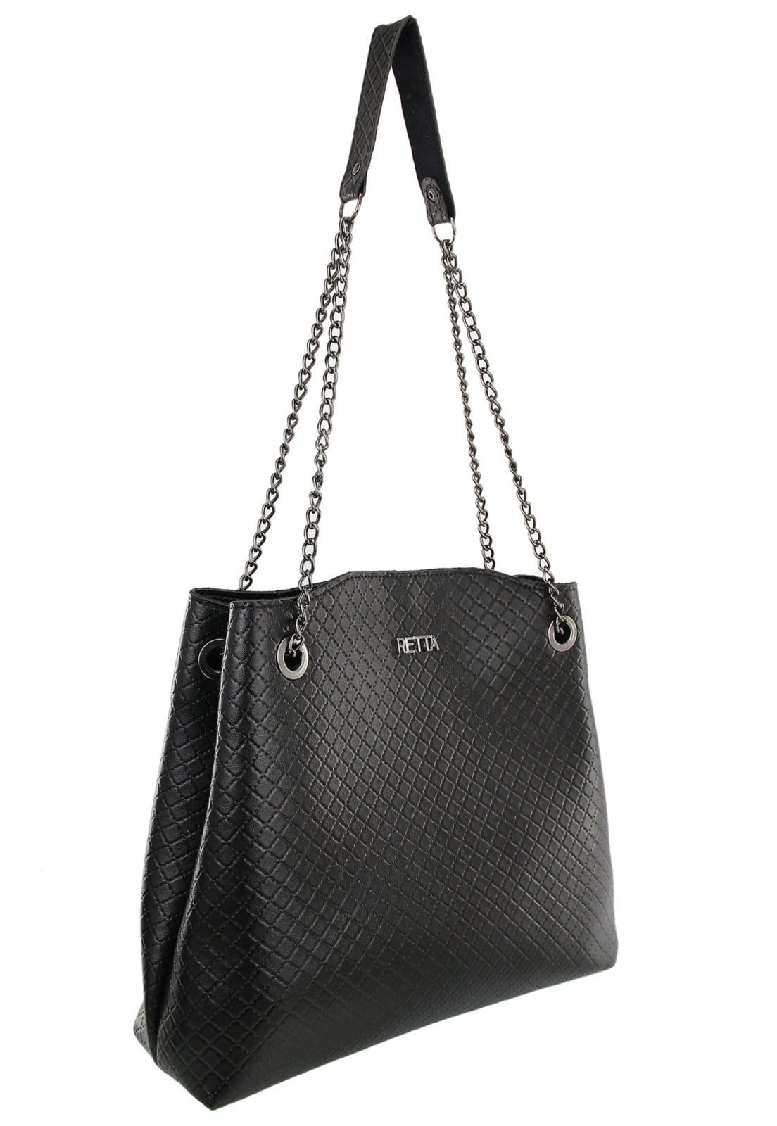 Vista 2 Bolsa Retta Saco Grande Matelassê preta Retta Shoes preto