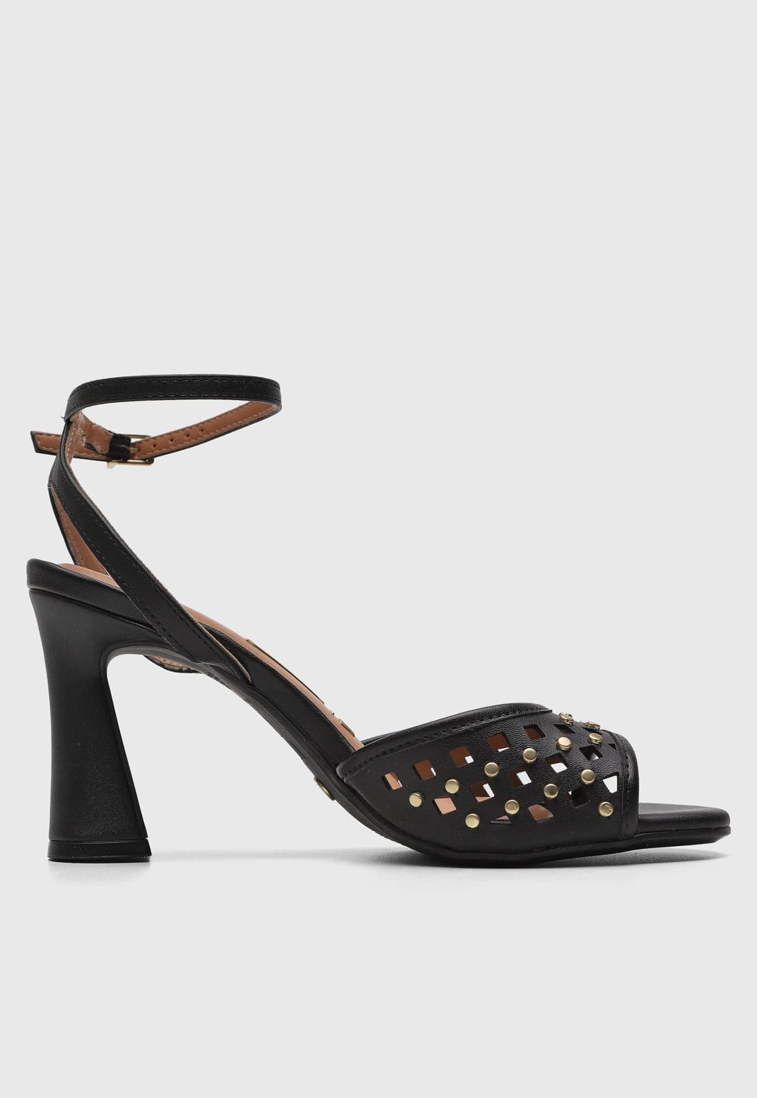 Vista 2 Sandália Feminina Vizzano Salto Alto com Tachas Preta VIZZANO preto