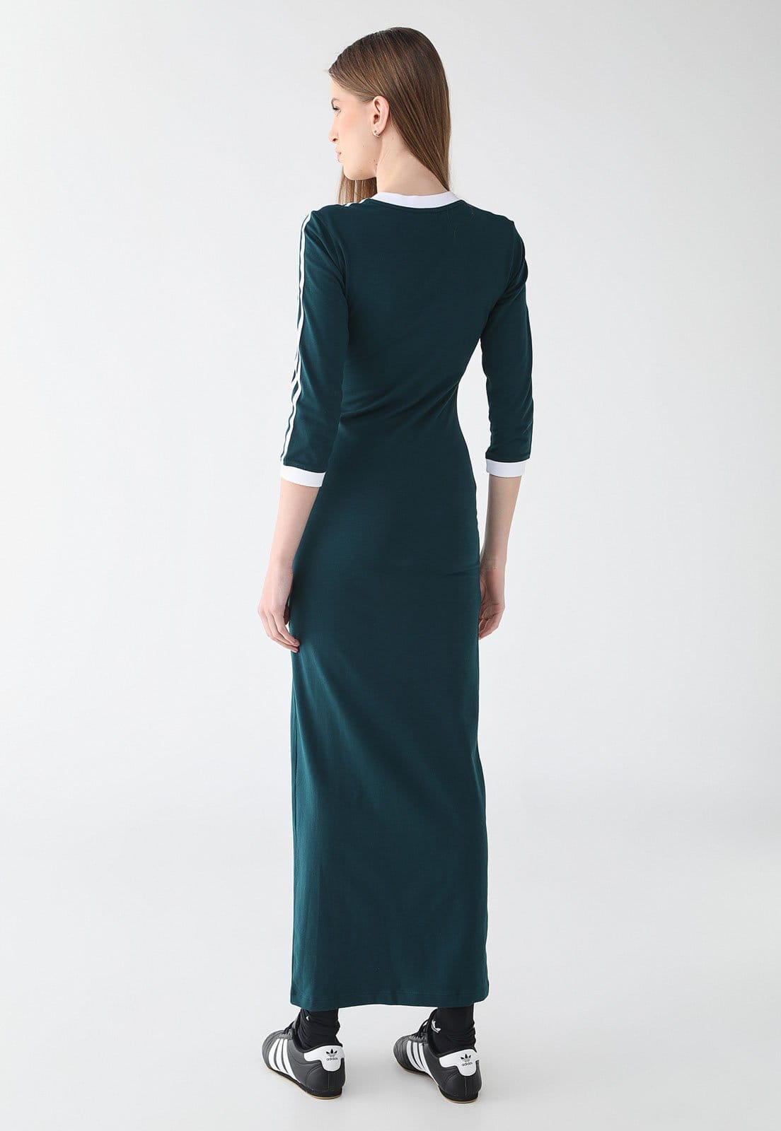 Vista 2 Vestido Feminino adidas Originals Maxi Longo Escuro adidas Originals verde