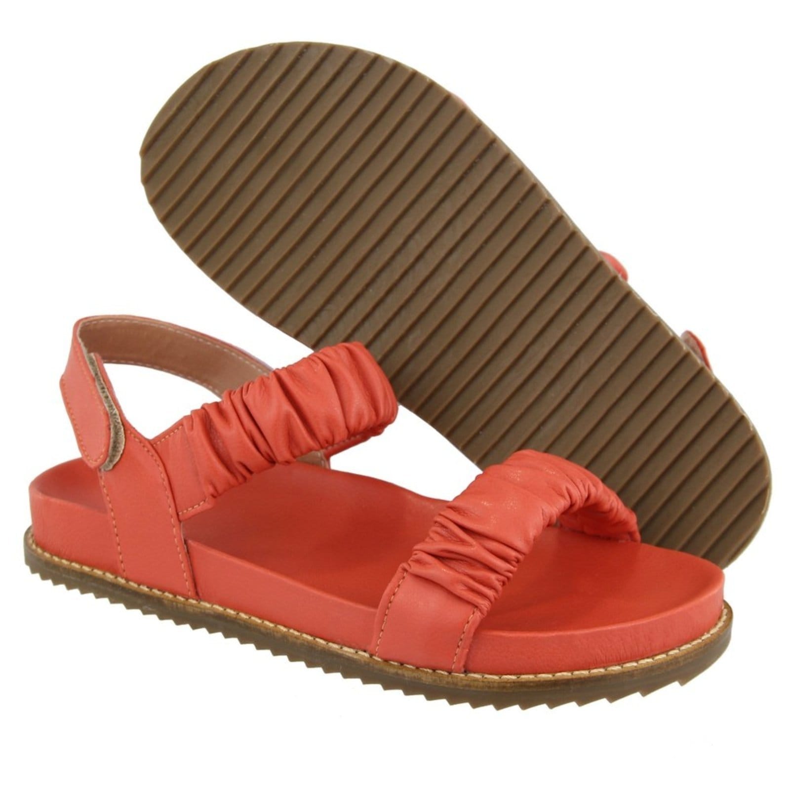 Vista 2 Papete Rasteira Sandalia Flat Ocre TELLINI STORE laranja ocre