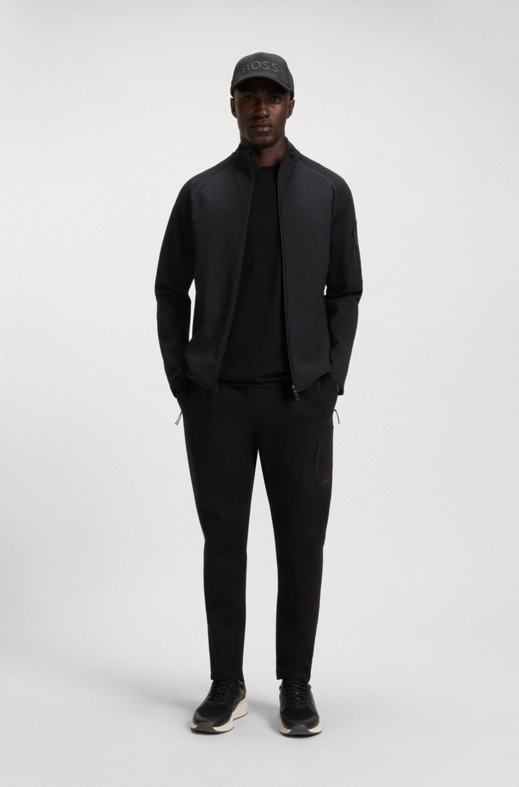 Vista 2 Moletom Com Fecho De Ajuste Regular Com Detalhes Decorativos Boss preto