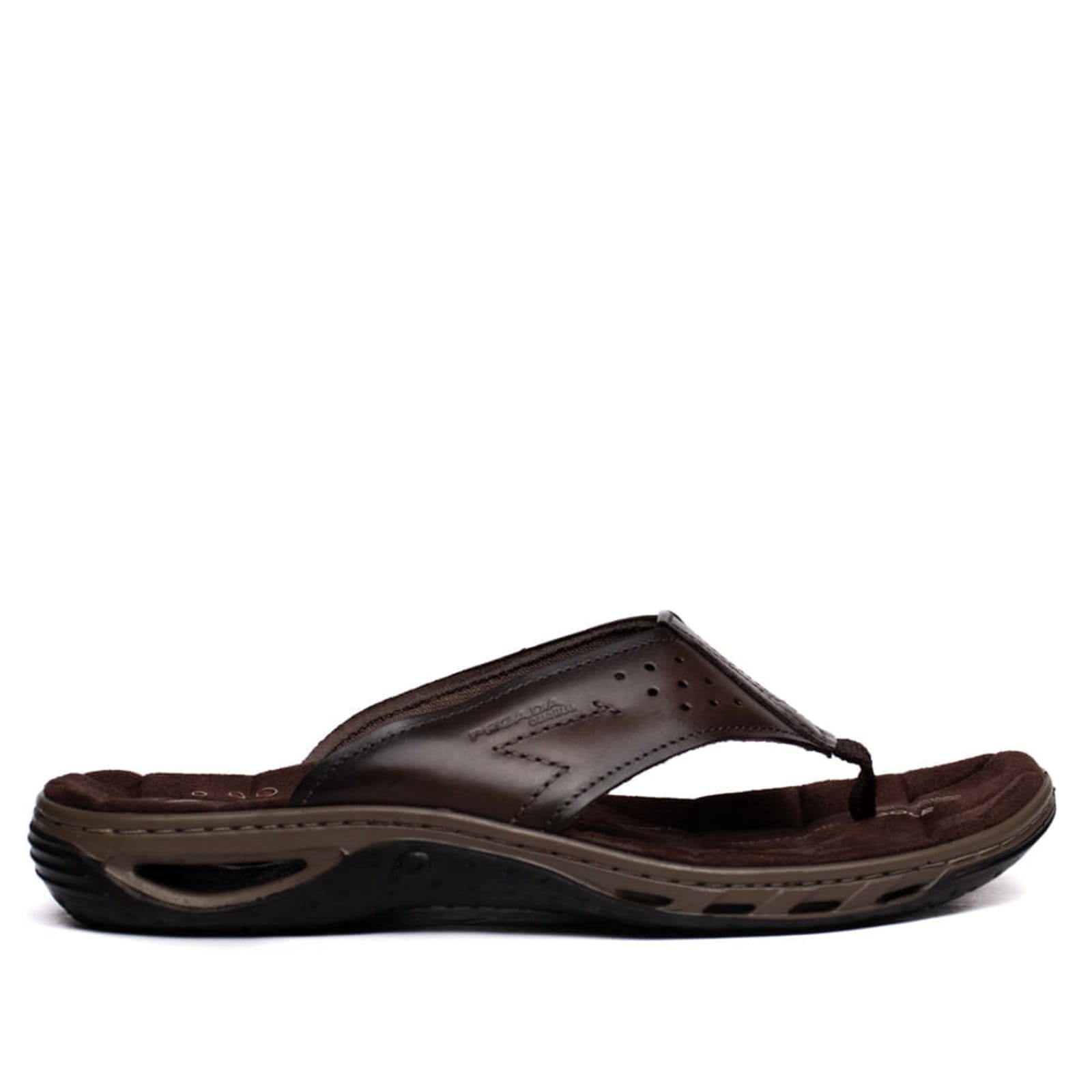 Vista 2 Infantil - Chinelo Masculino Pegada Anilina Couro Tiras PEGADA marrom