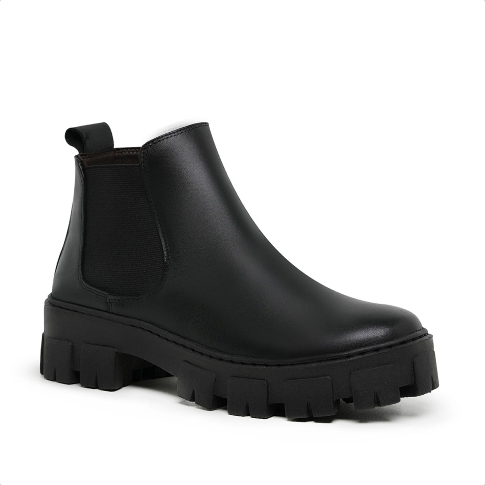 Vista principal Bota Chelsea Masculina em Couro e Sola Tratorada 24788 Malbork preto