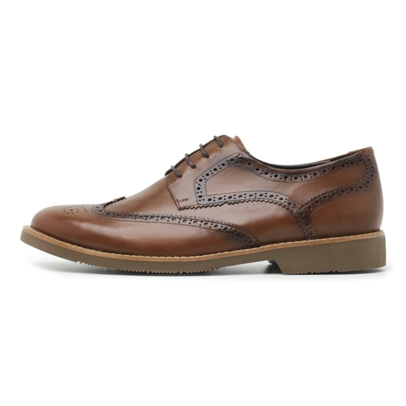 Sapato Casual Centuria Brogue Couro Whisky