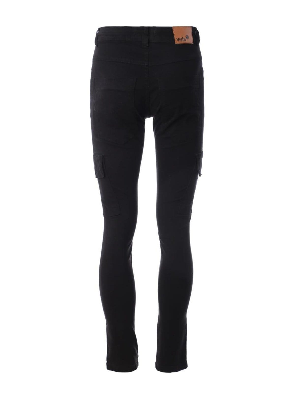 Vista principal Calça Sarja Slim Cargo Masculina Vels preto