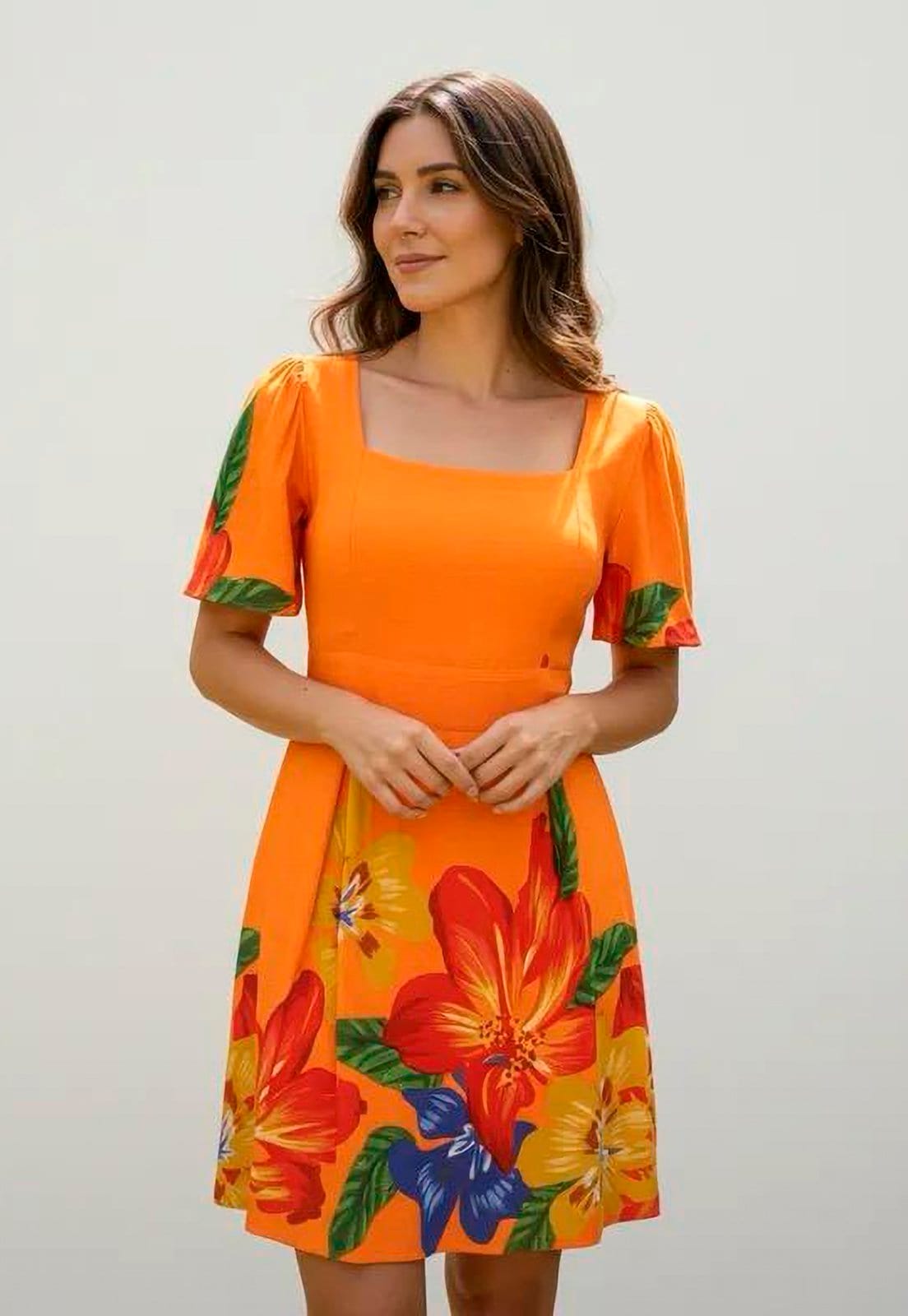 Vista 2 Vestido Amazonia Vital Curto Brisa Sol da Amazônia Amazonia Vital estampado