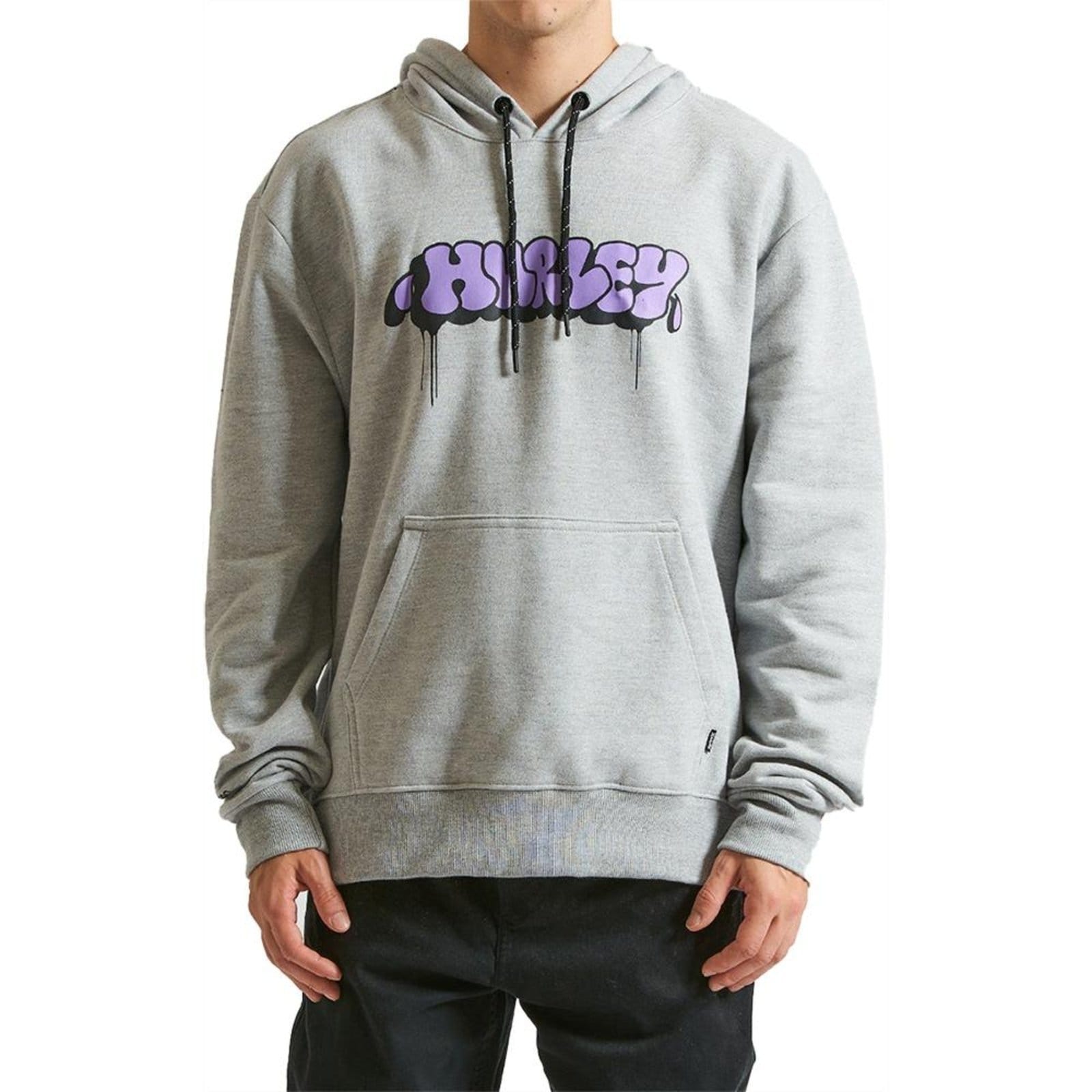 Vista principal Moletom Hurley Canguru Bomb WT24 Masculino Mescla hurley cinza
