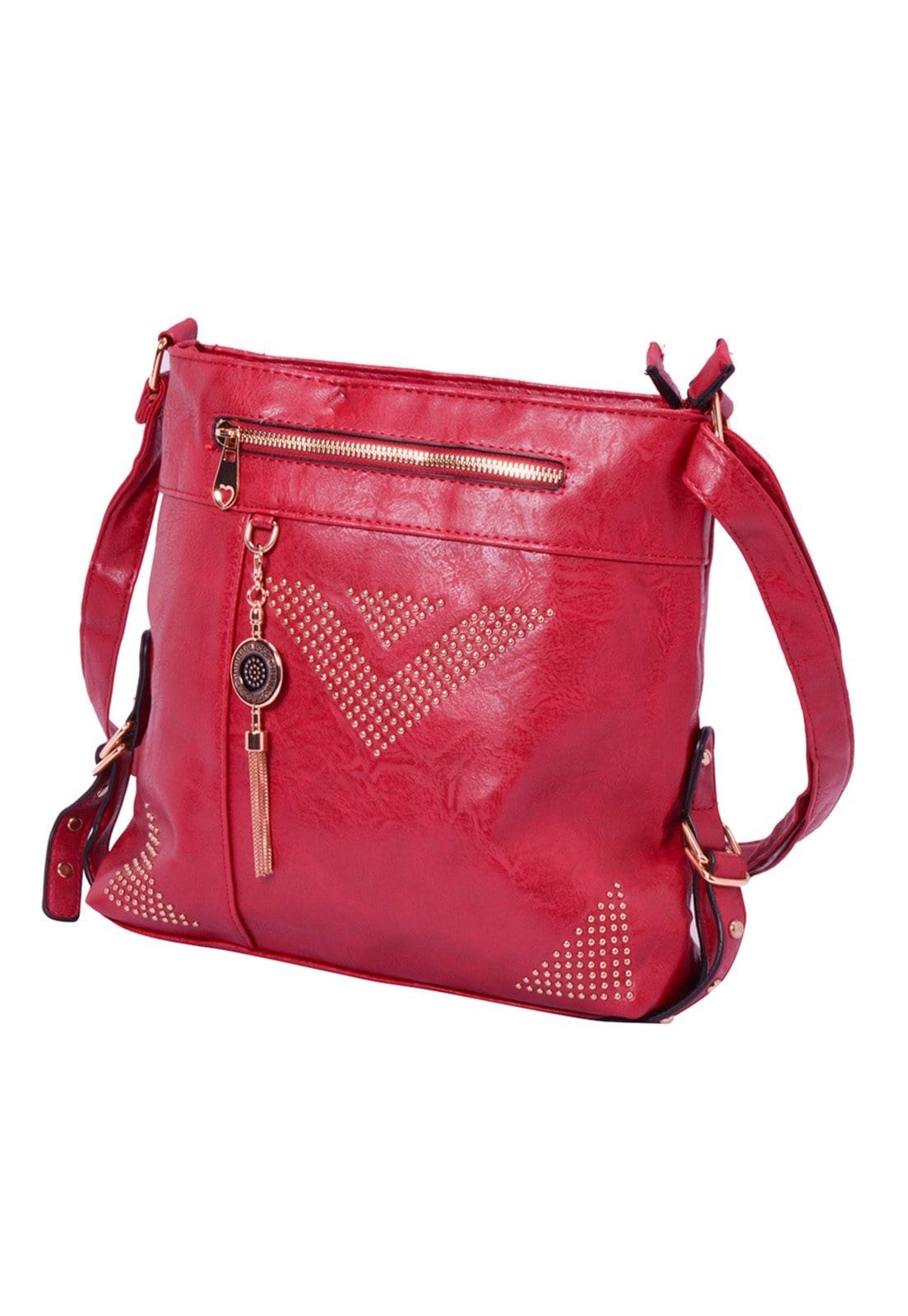 Vista 2 Bolsa Chaveiro Multifuncional Casual Alça Transversal Madami vermelho