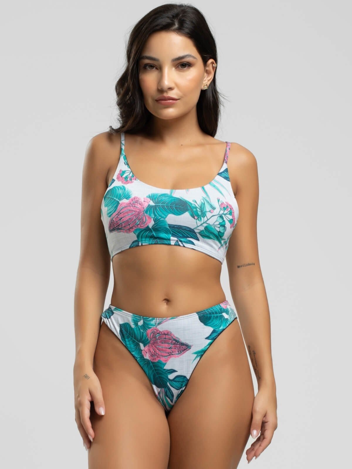 Biquini Faixa Calcinha Fio Duplo Proteção Uv 50+ Vicbela Verde