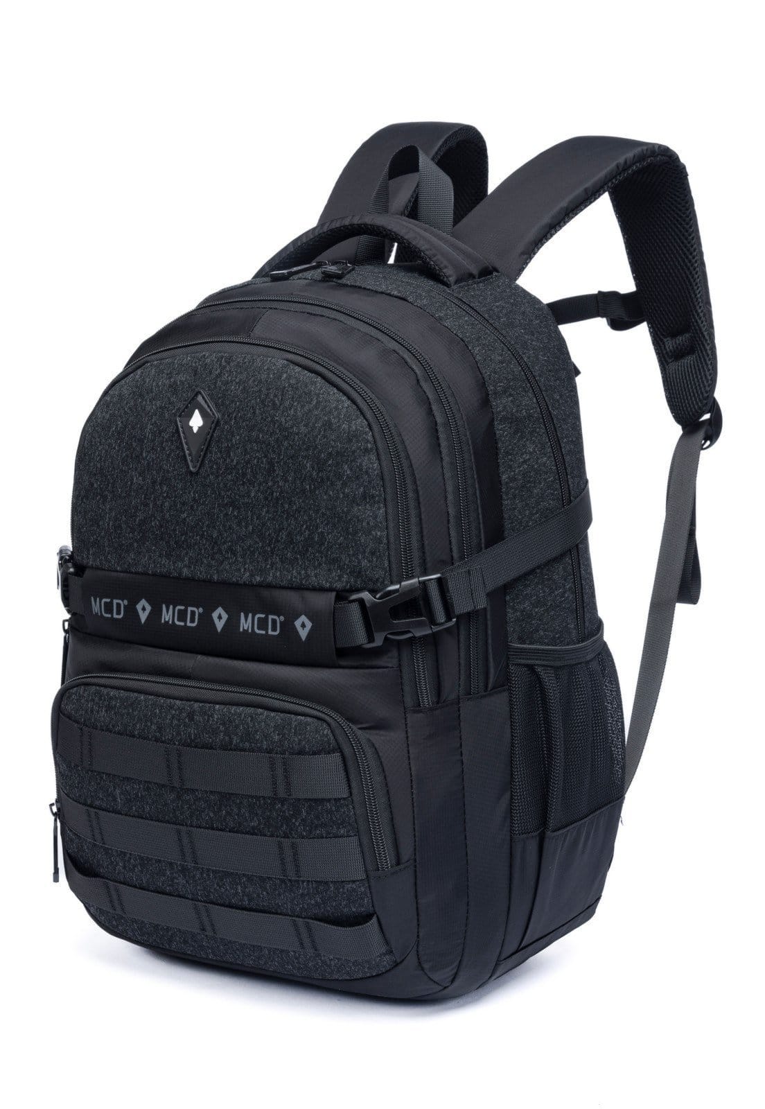 Vista 2 Mochila MCD Juvenil Universitária Espaçosa Reforçada Moderna MCD cinza
