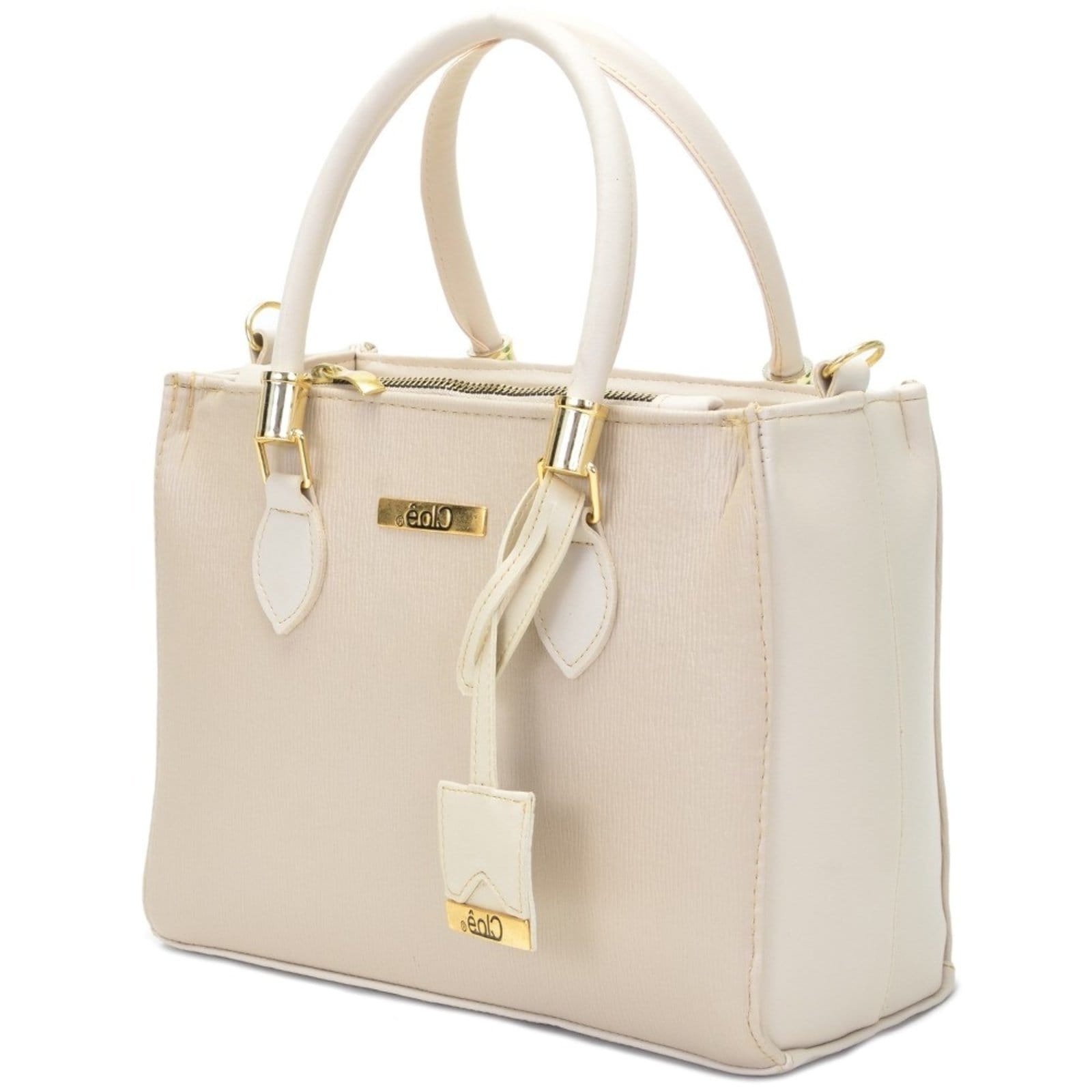 Bolsa Feminina Lorena Média Tote Baú Clube do Sapato de Franca Cloê Angik Marfim