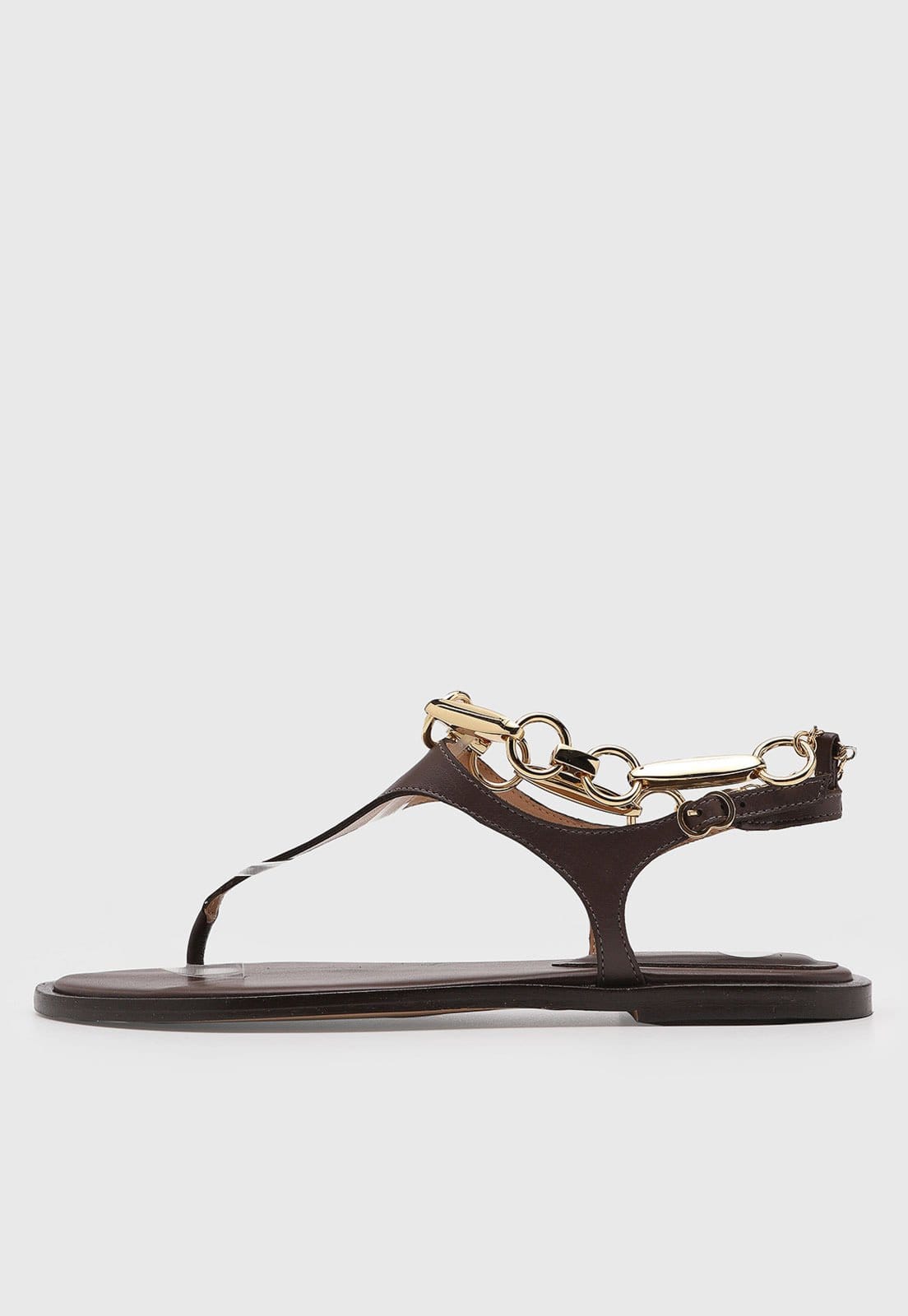 Vista principal Rasteira Feminina Luiza Barcelos Corrente Luiza Barcelos marrom